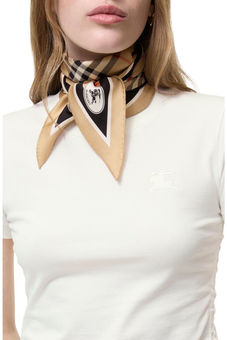Check Knight Stamp Silk Scarf