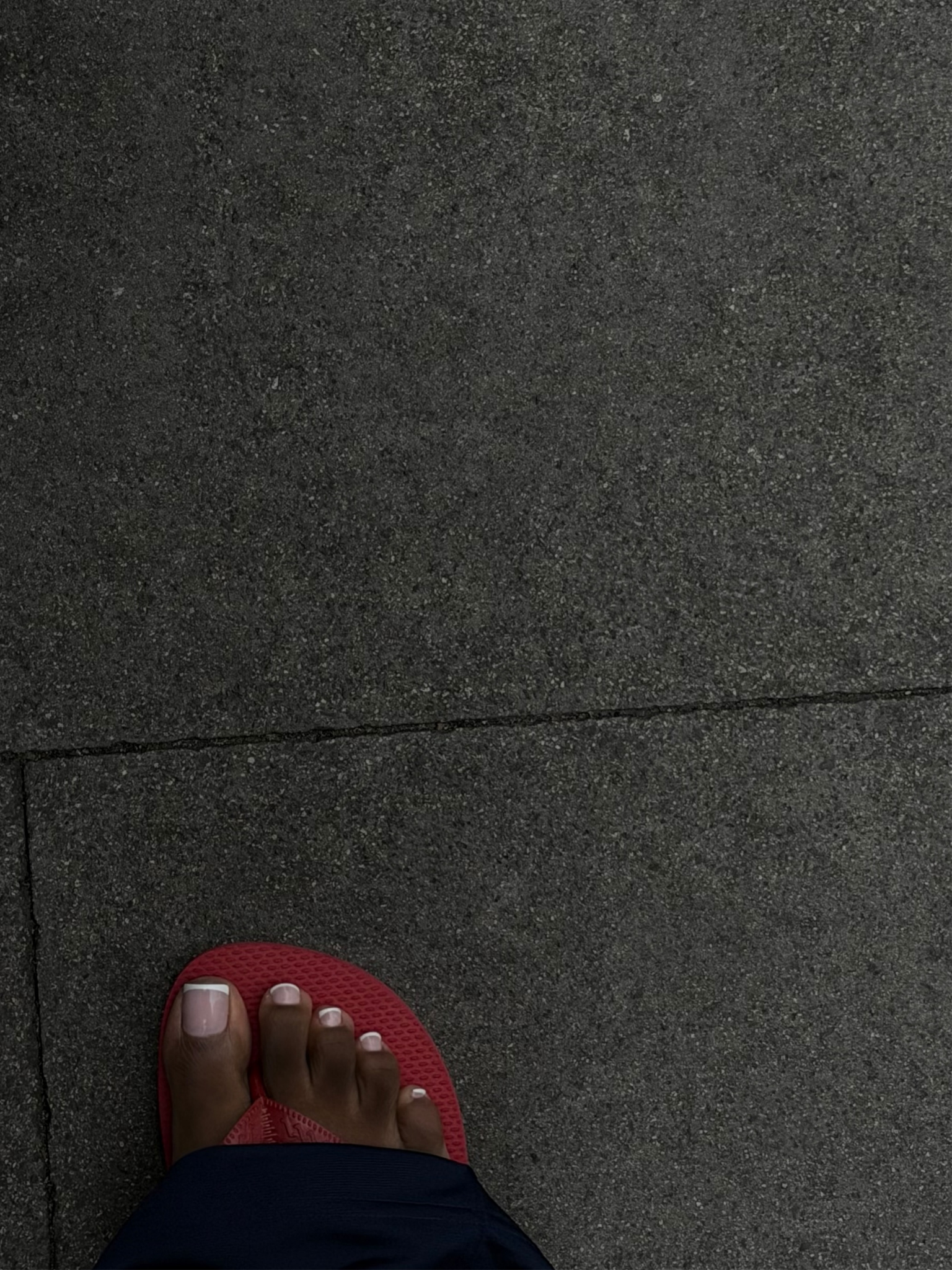 A French tip pedicure.