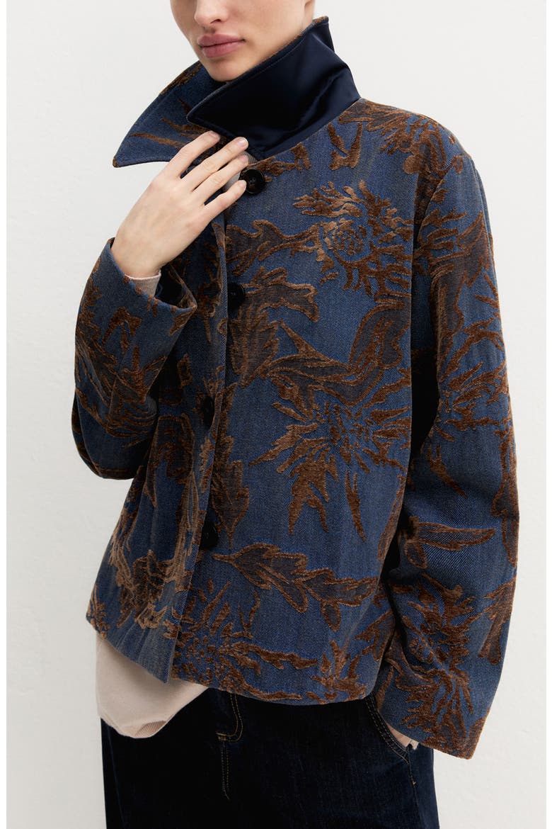 Jacquard Stand Collar Jacket