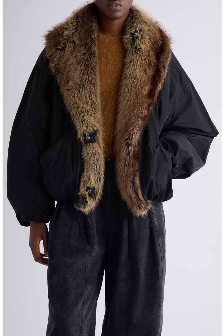 Charone Faux Fur Collar Short Parka