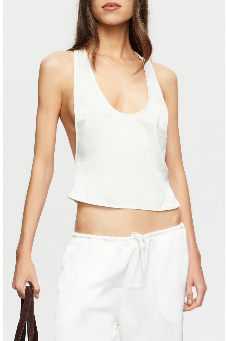 Bare Crop Satin Tank
