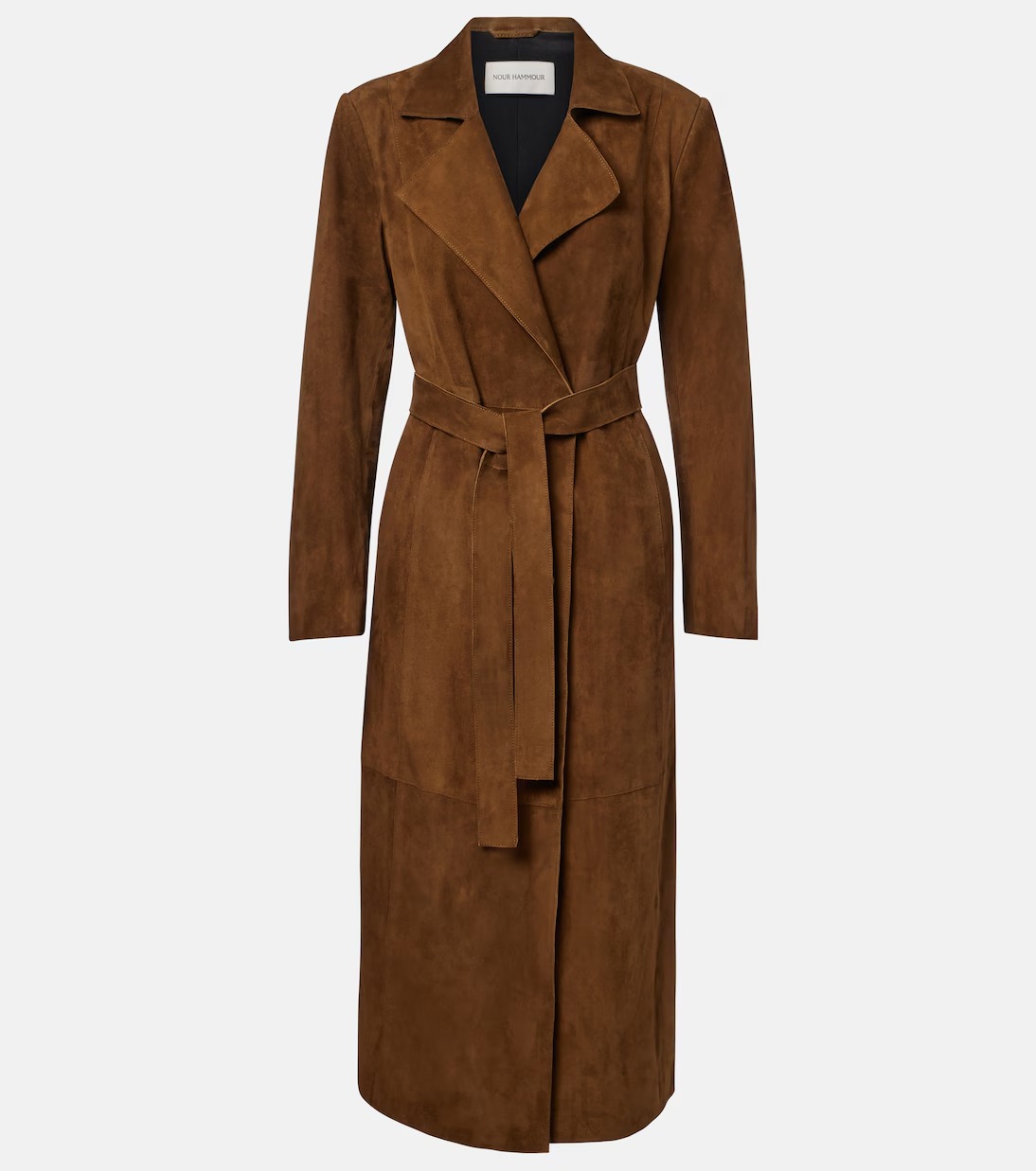 Nour Hammour , Winona belted suede wrap coat