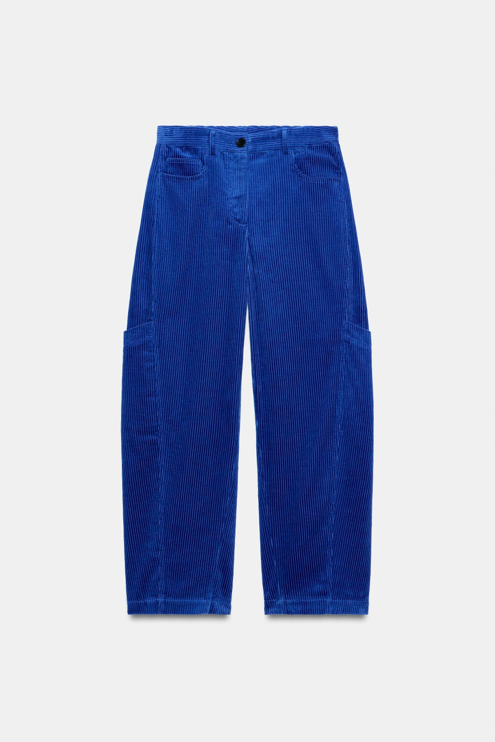 ZARA, ZW Collection Corduroy Pocket Pants in Bluish