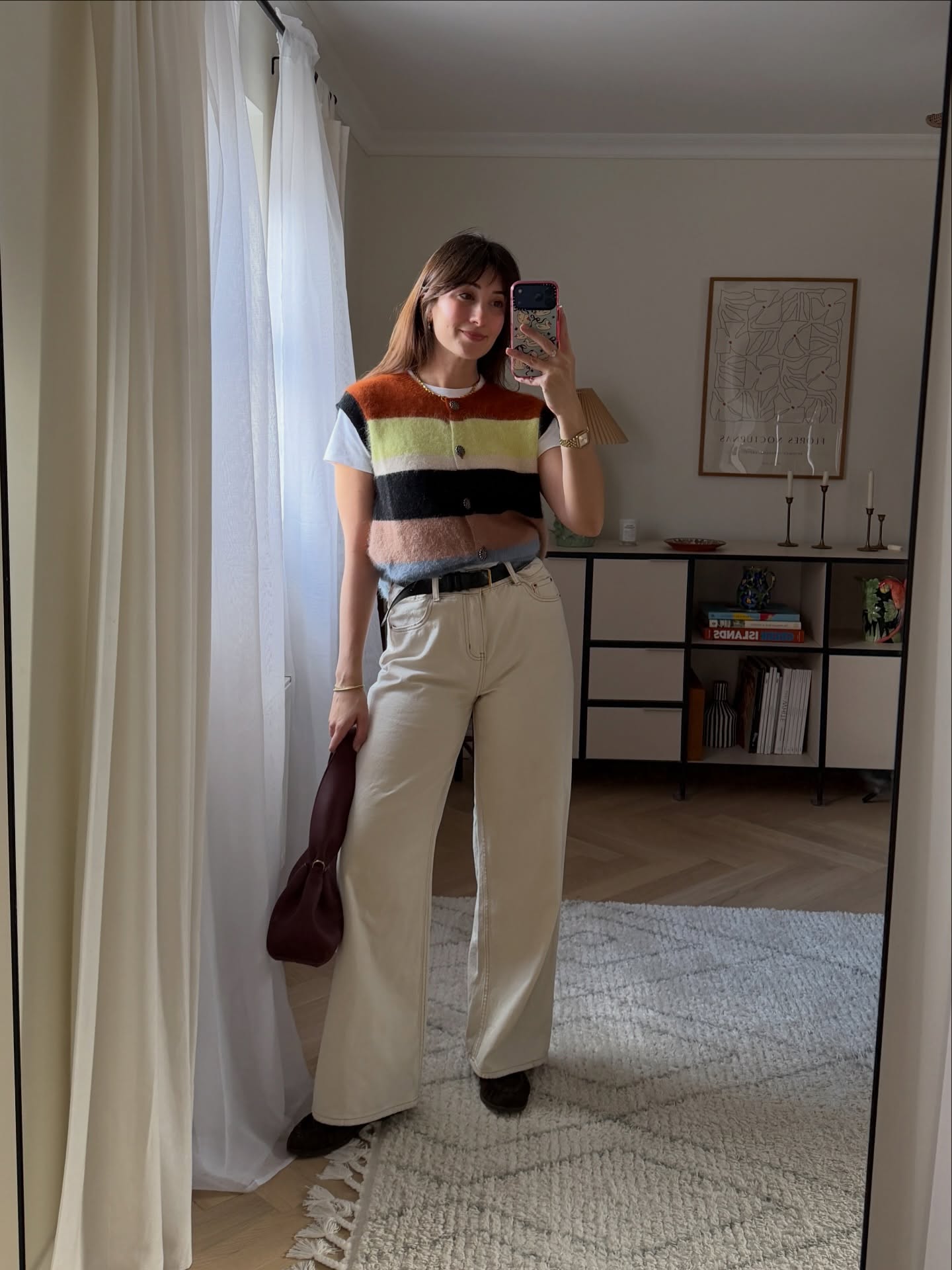 Influencer Rosie Ann Butcher wearing a knitted tank.