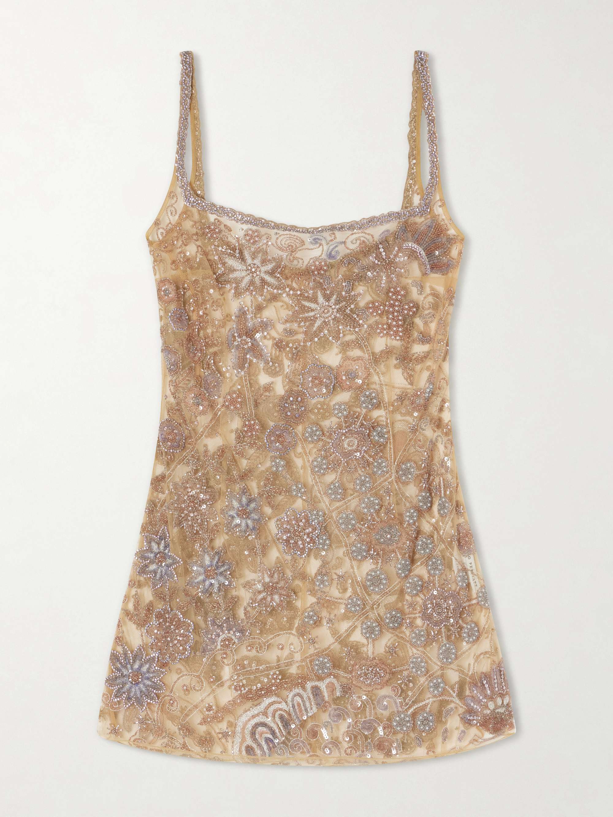 Sol&eacute;a Embellished Mesh Mini Dress