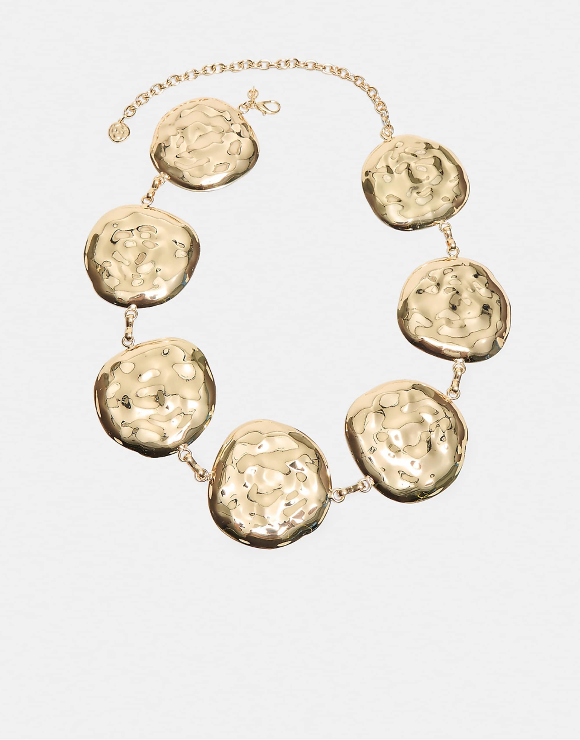 Stradivarius Large Circle Metal Belt in Gold