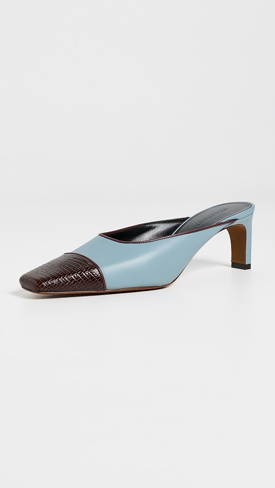 Mix Media Mid Heel Mules - Arctic