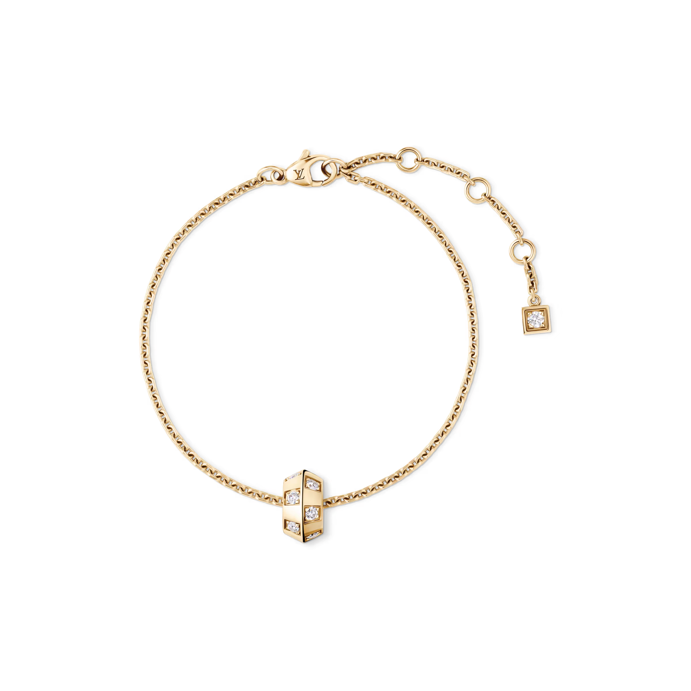 Louis Vuitton, Le Damier de Louis Vuitton Chain Bracelet, Yellow Gold and Diamonds