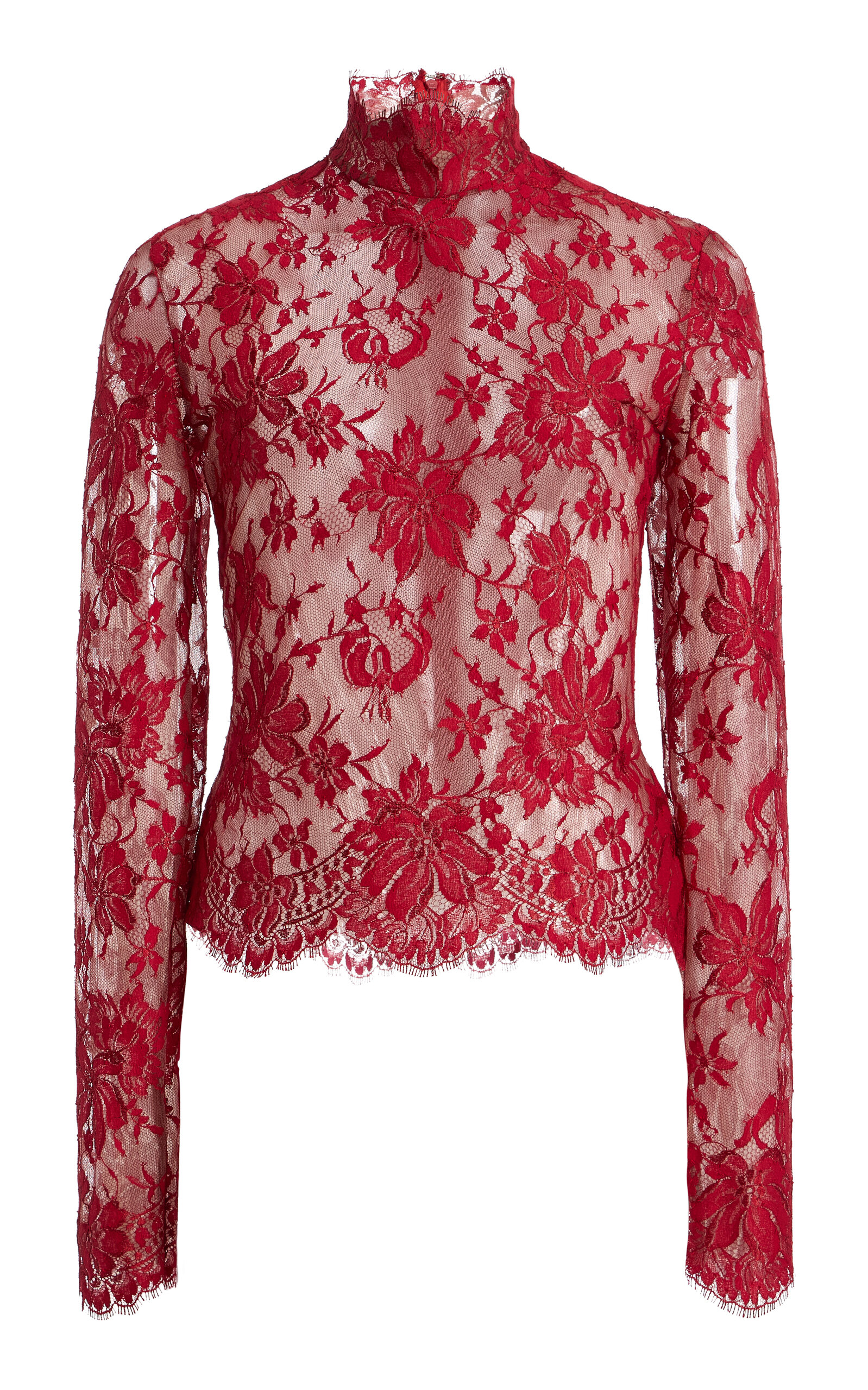 Paulina High Collar Lace Top