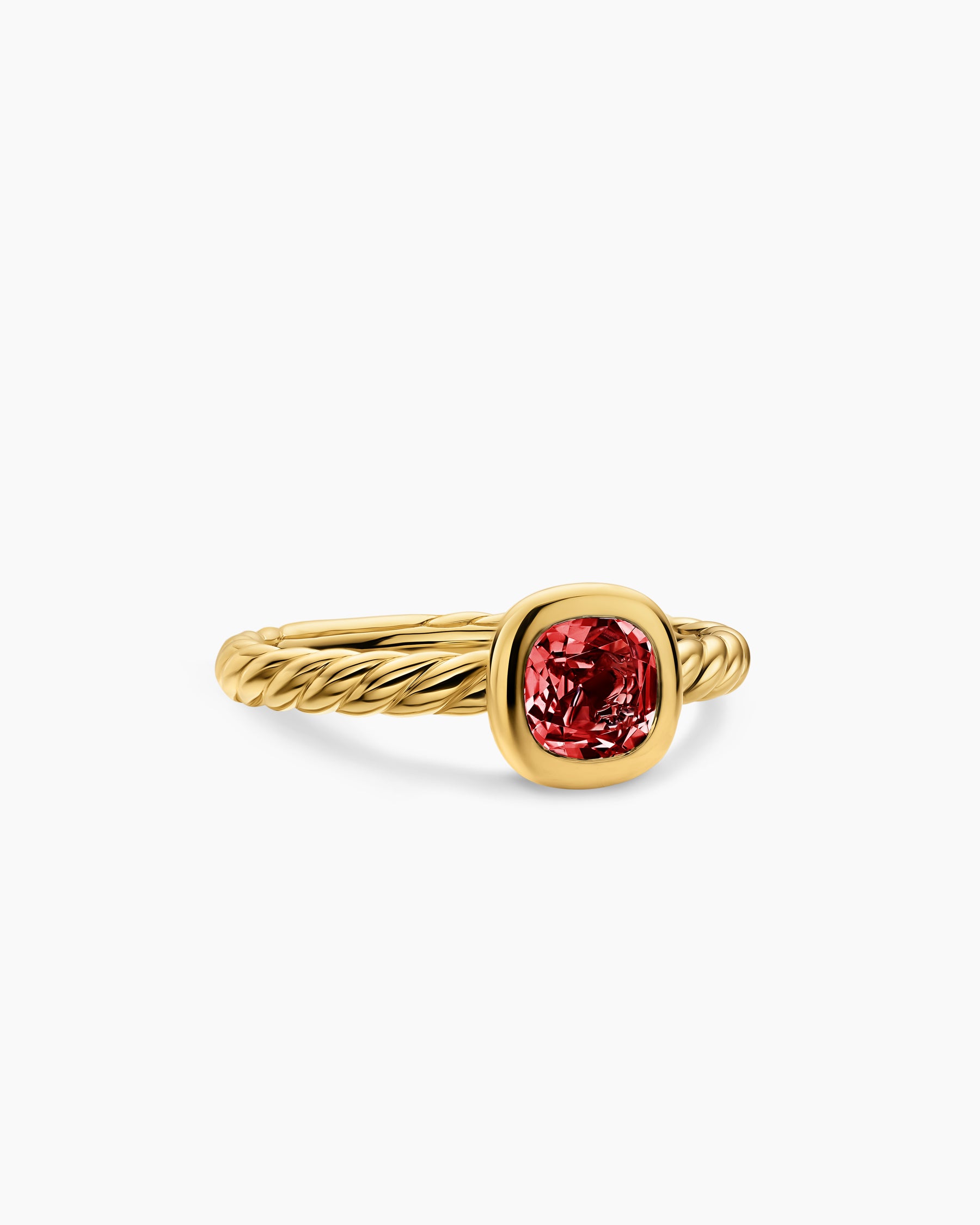 Dy Mercer&reg; Color Cable Ring in 18k Yellow Gold With Rhodolite Garnet, 5.5mm