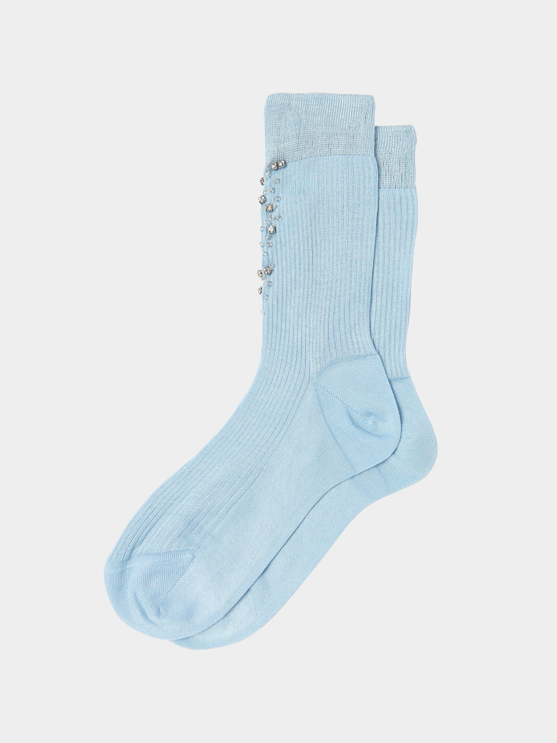 Women's Stars Silk-Blend Mid-Calf Socks | One Size