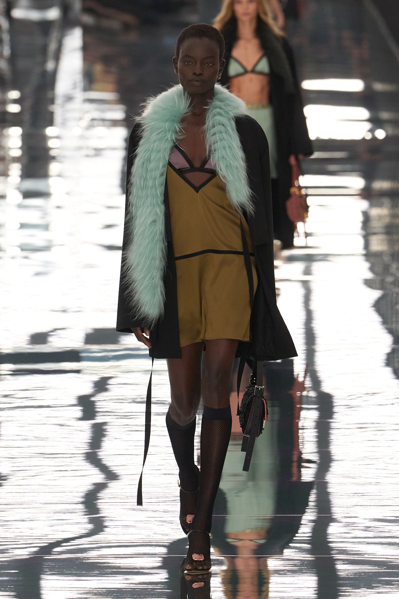 Models walking down the runway at the Fendi spring/summer 2027 show during Milan Fashion Week.
