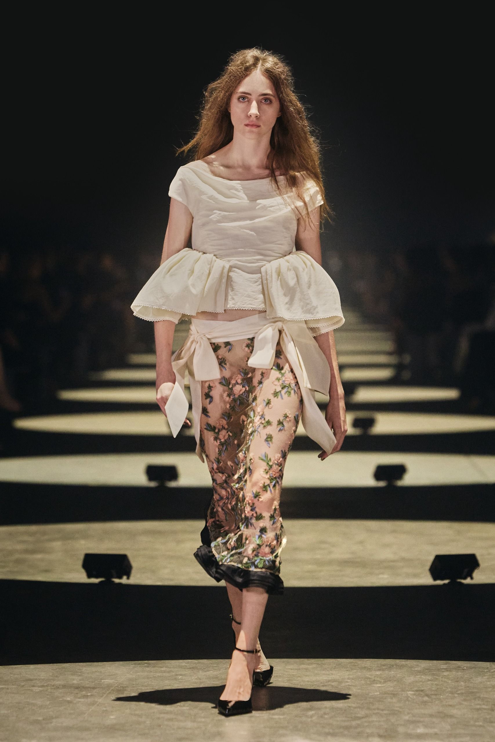 Khaite S/S 27 runway, romantic ruffles trend