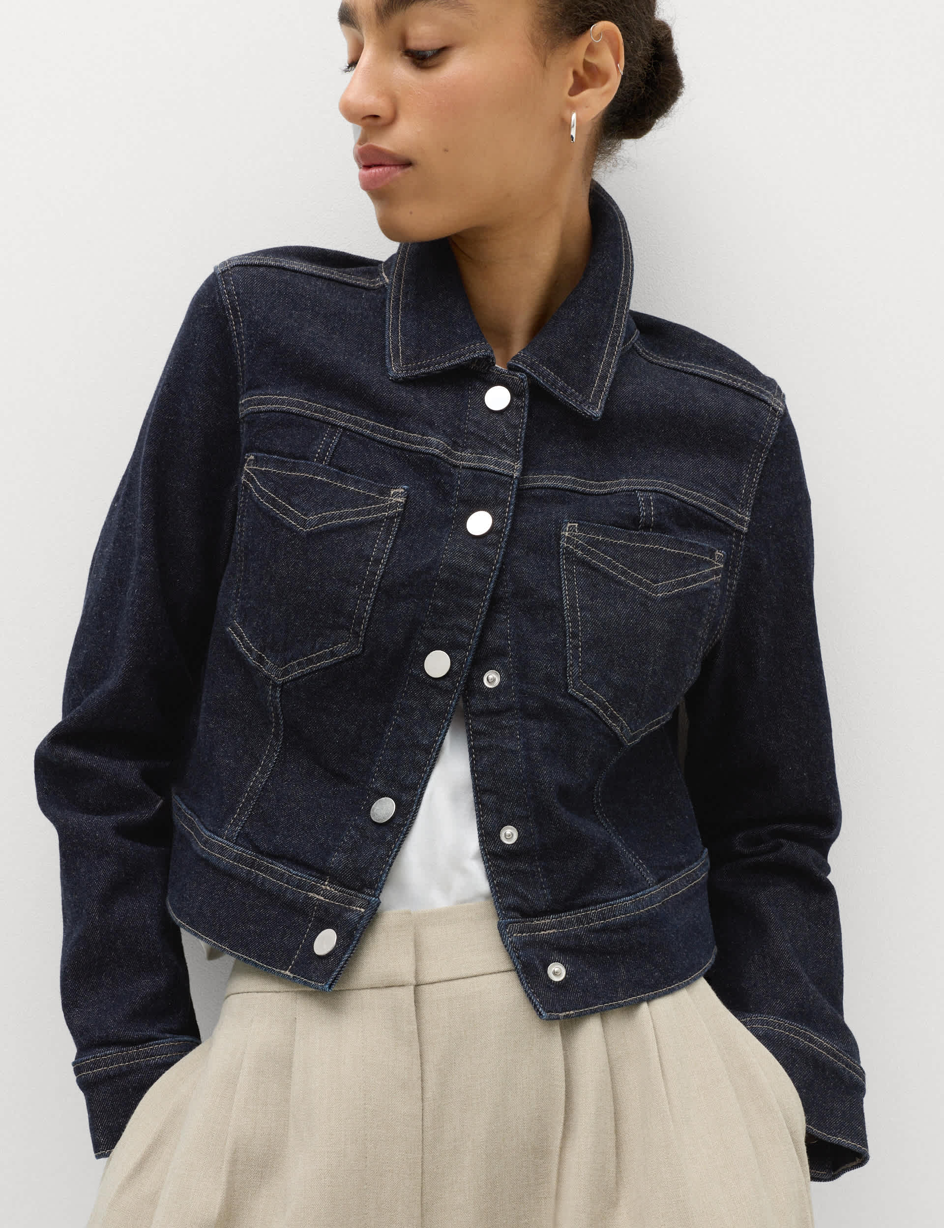 Denim Cropped Jacket