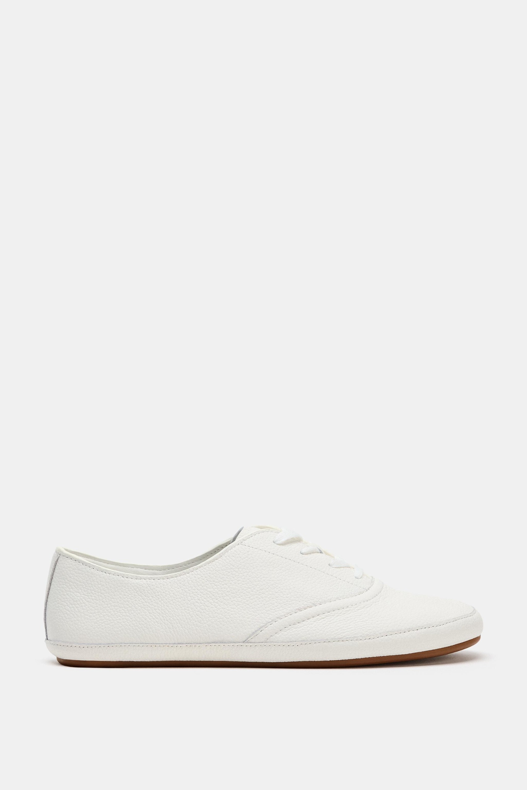 Leather Derby Sneakers - White - 5