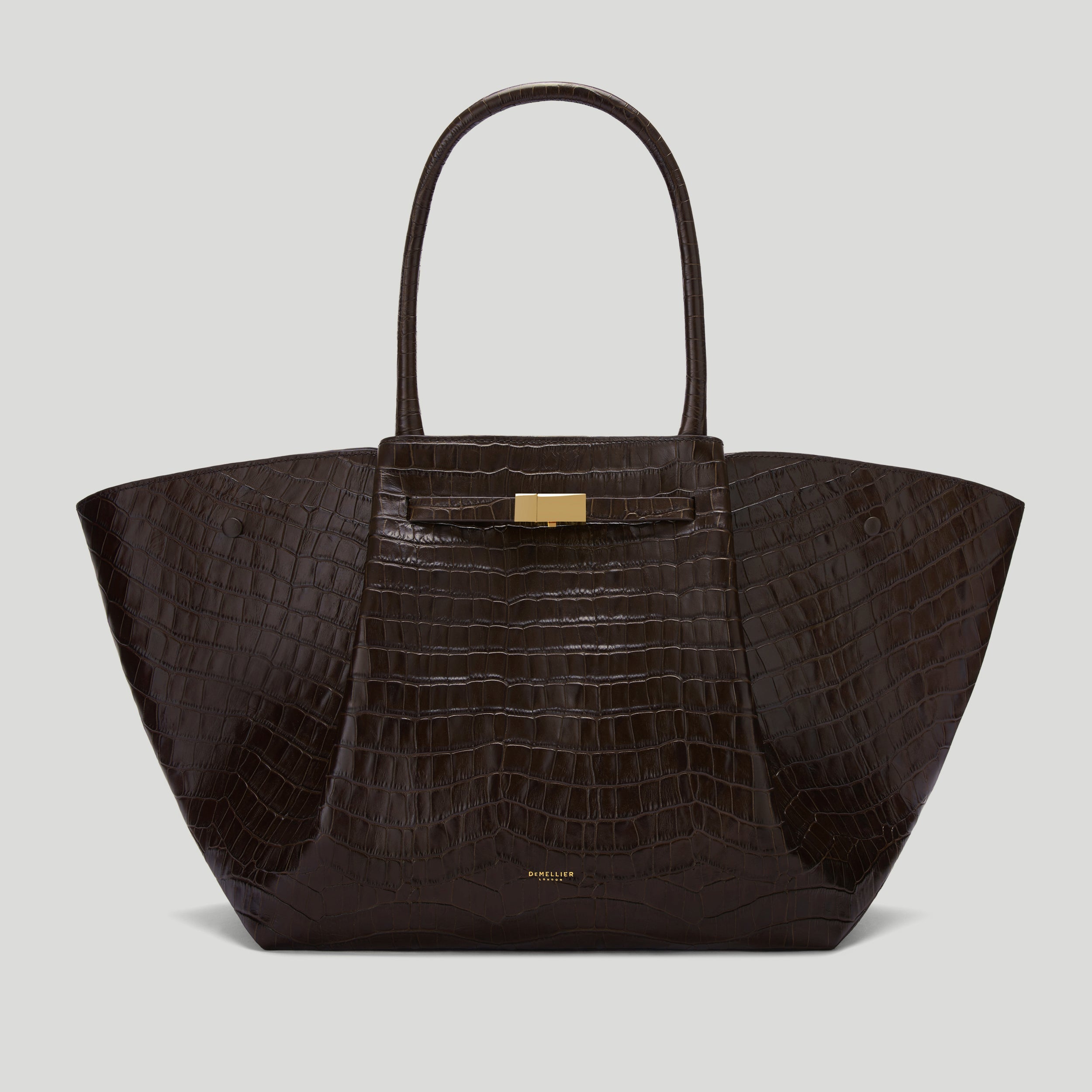 The New York | Dark Chocolate Croc-Effect | Demellier