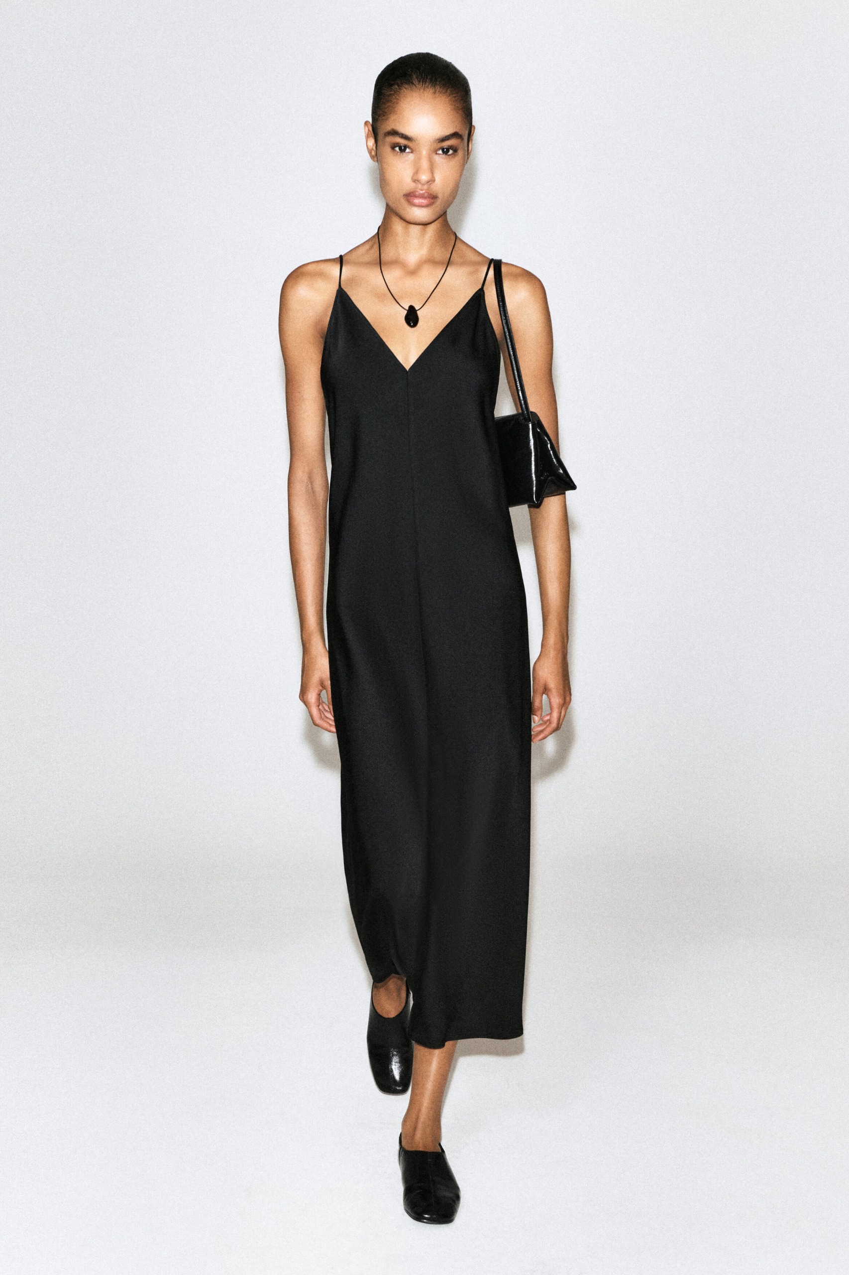 Crepe Midi Slip Dress