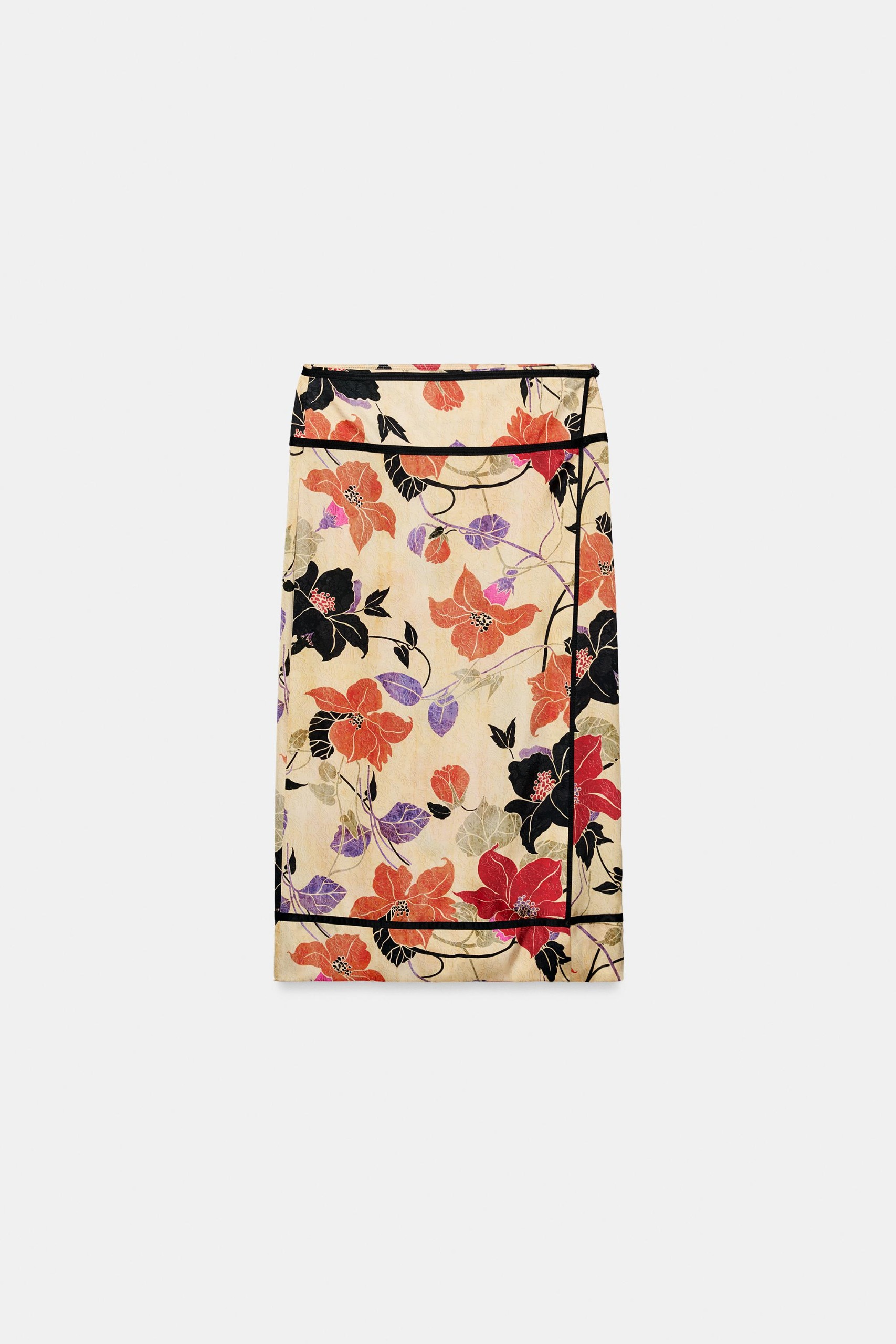 ZARA, Zw Collection Floral Sarong Skirt