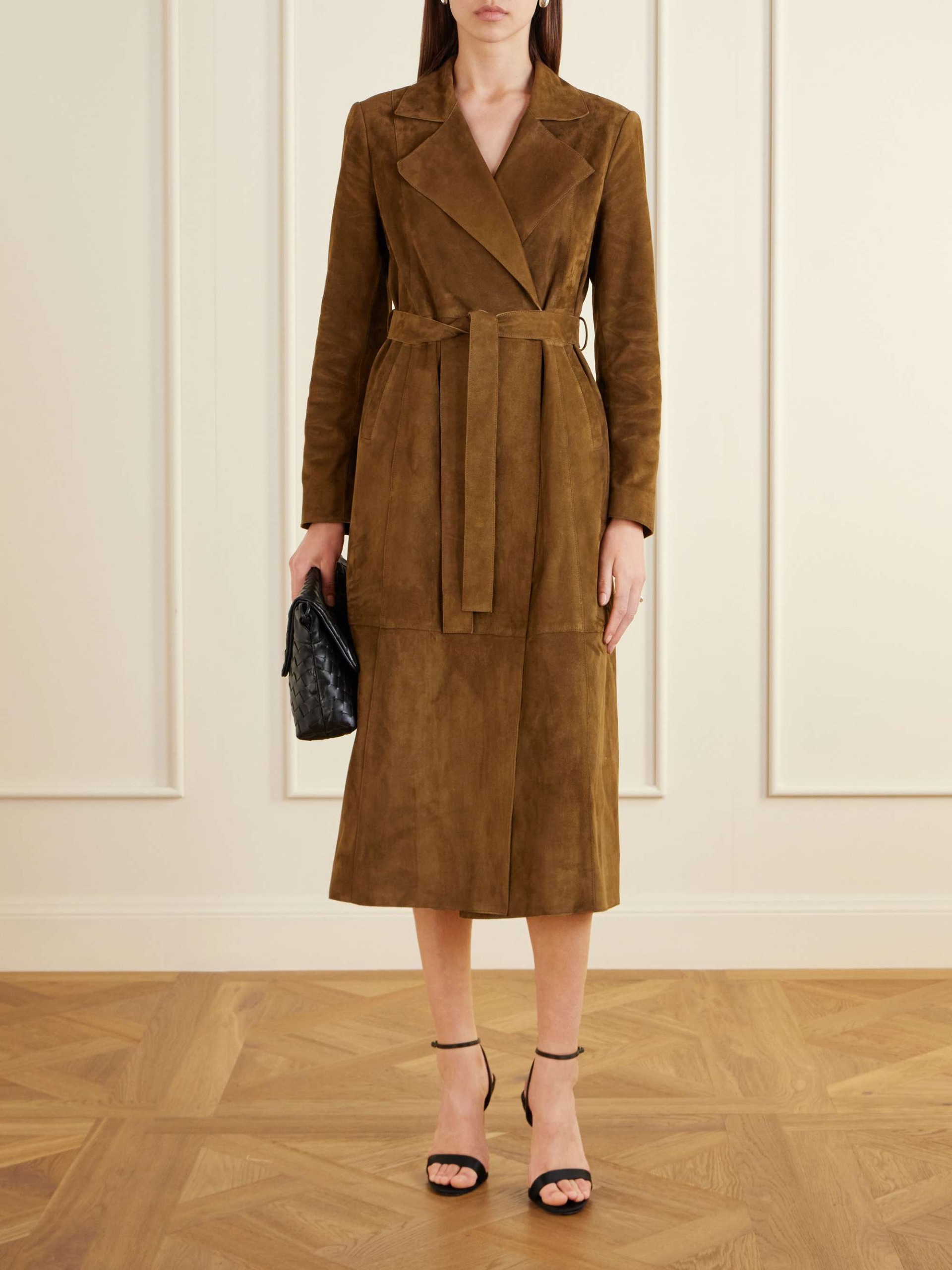 Winona Belted Suede Long Coat