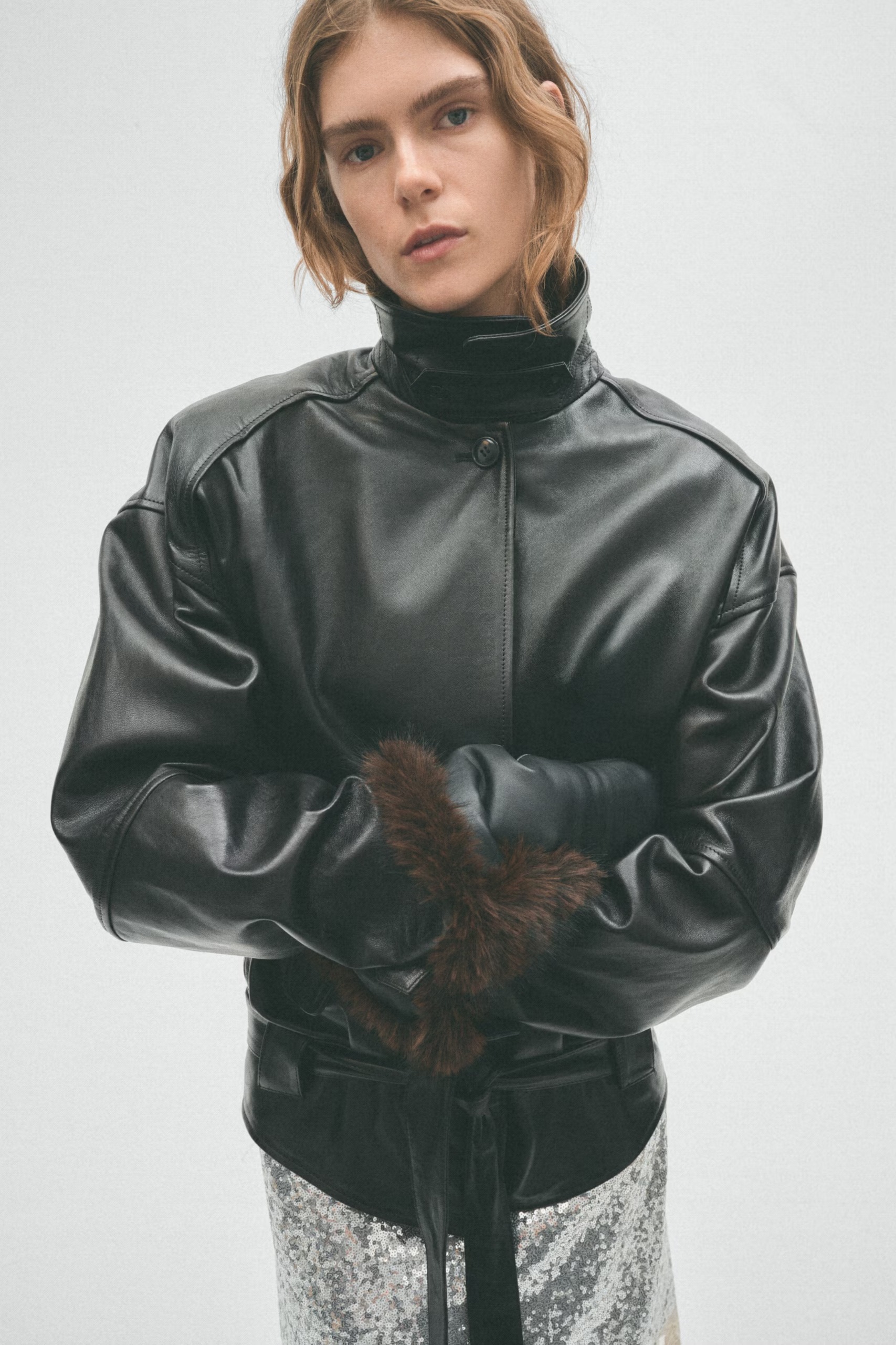 H&M, Shoulder Pad Leather Jacket