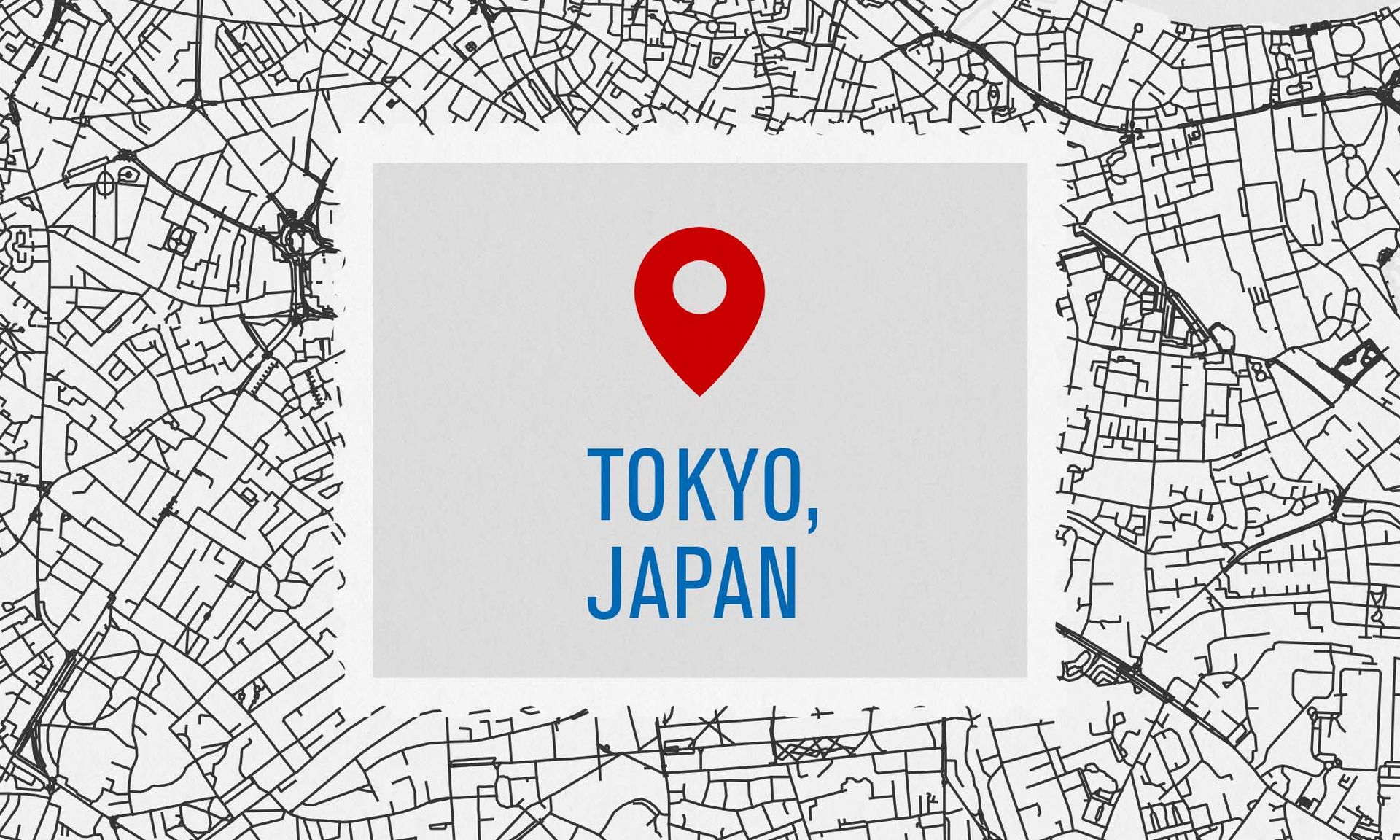 Tokyo, Japan map graphic.