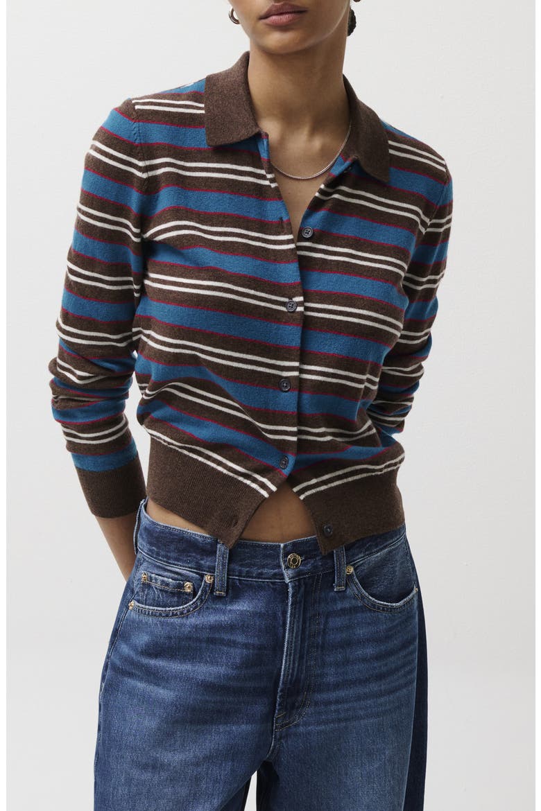 Lyvia Stripe Merino Wool Cardigan