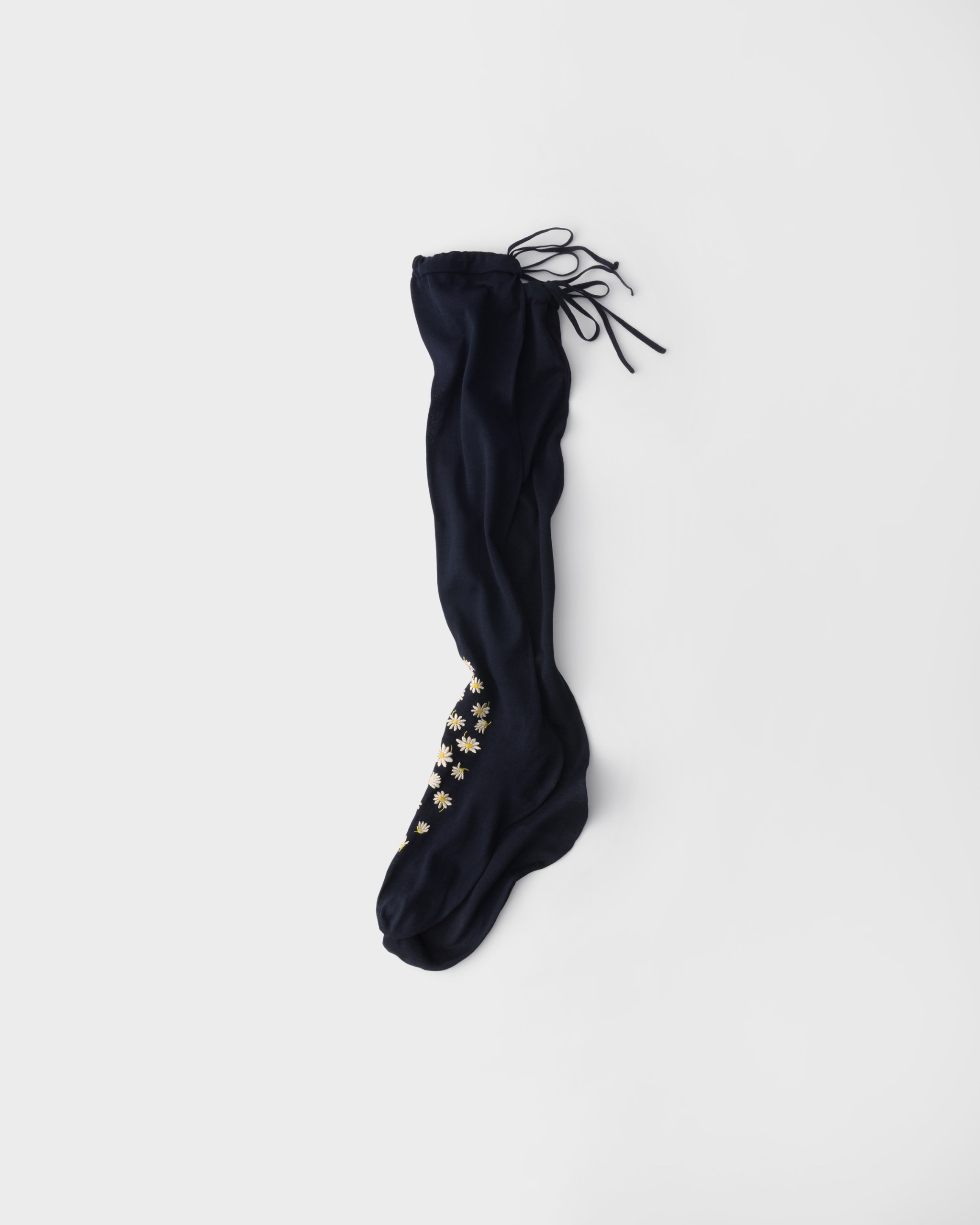 Embroidered Over-The-Knee Cotton Socks