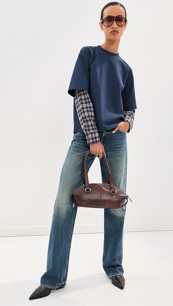 Phoenix Double Layer Shirt - Navy/heather Grey Plaid
