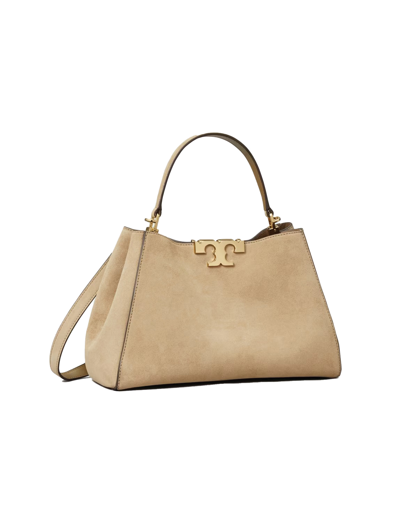 Medium Eleanor Suede Satchel in Brown, Size Os