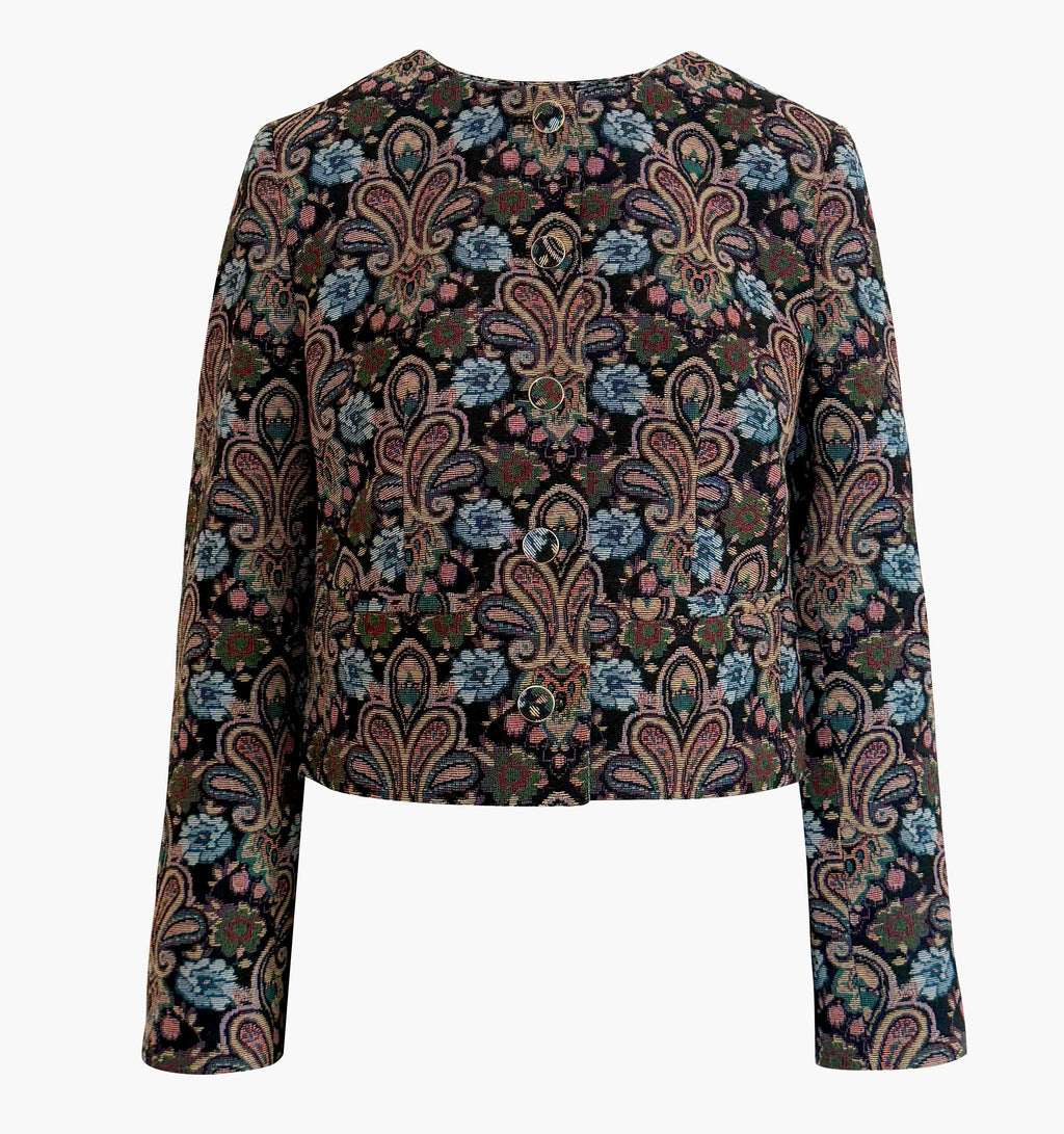 Black Tapestry Fleur Brocade / Xxs