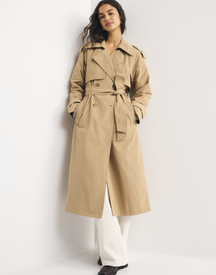 Abercombie , Carrie Long Trench Coat