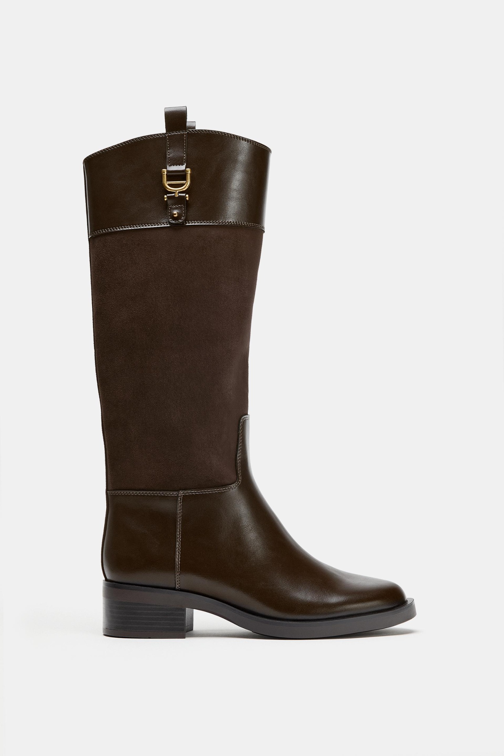 ZARA, Mixed Material Riding Boots
