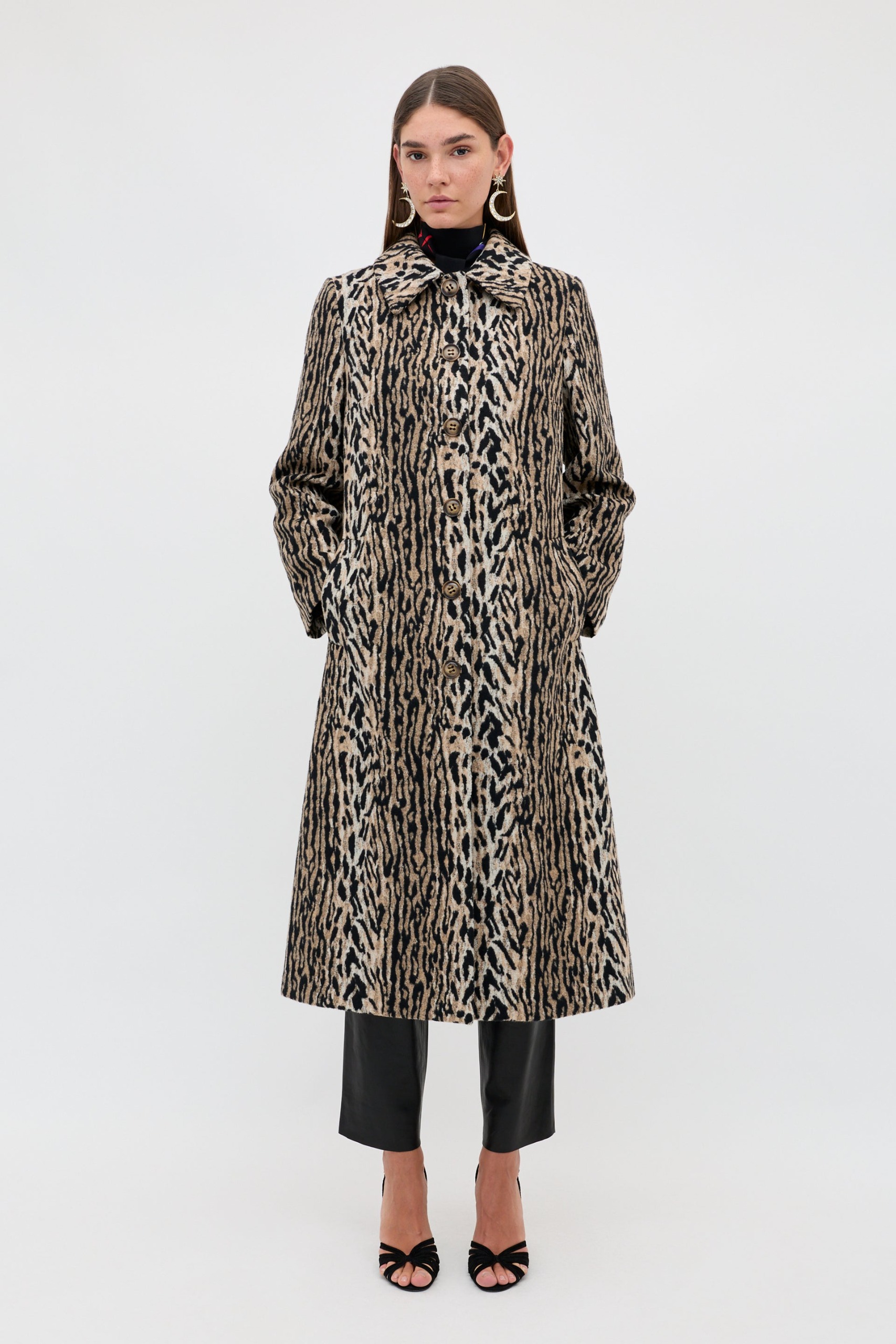 Milly Leopard Coat in Brown Bohemia Leopard