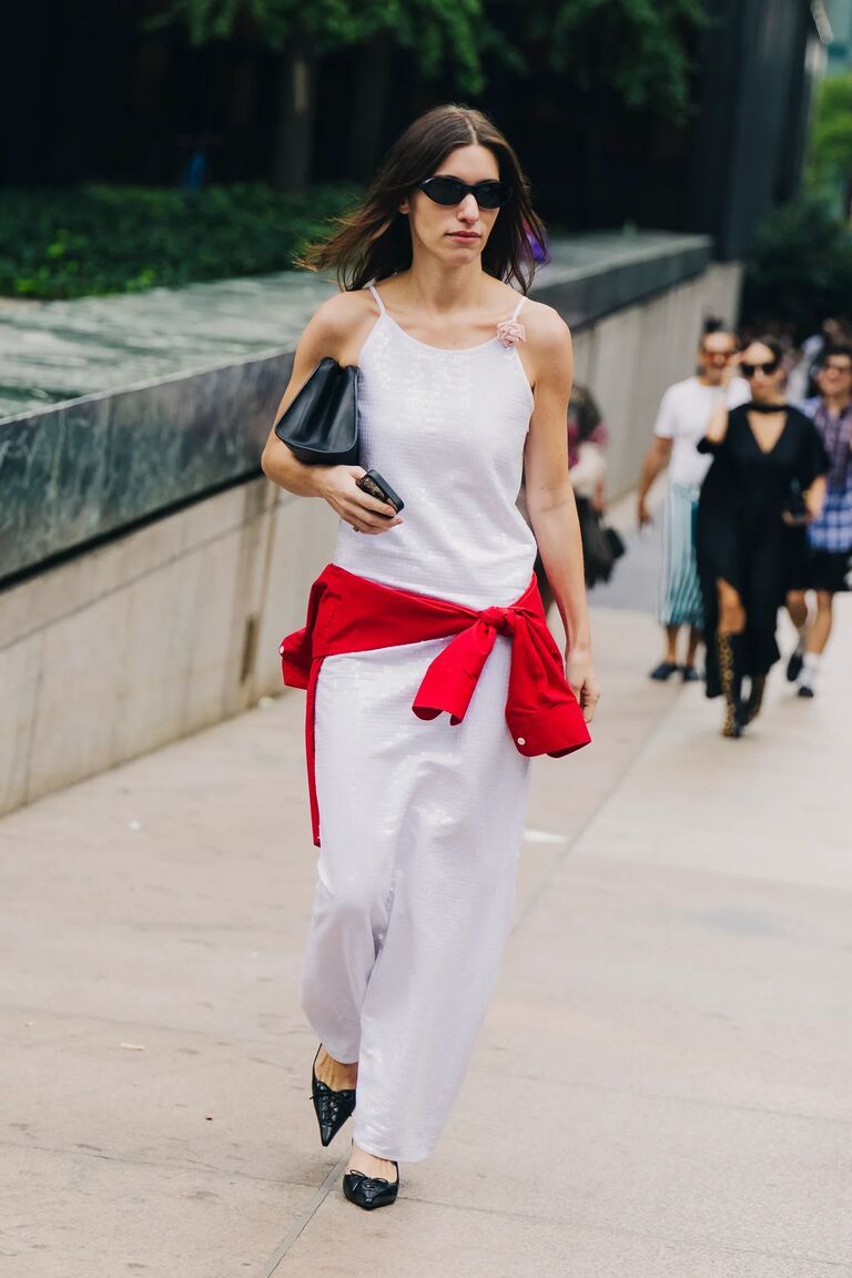Woman attending New York Fashion Week.