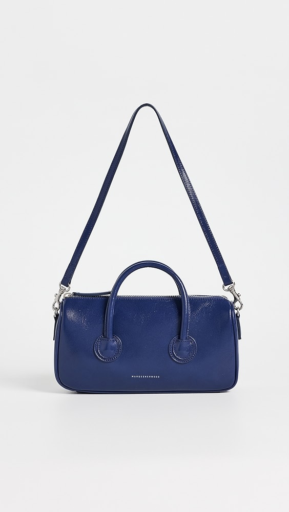 Zipper Small Shoulder Bag - Royal Blue Glossy Plain