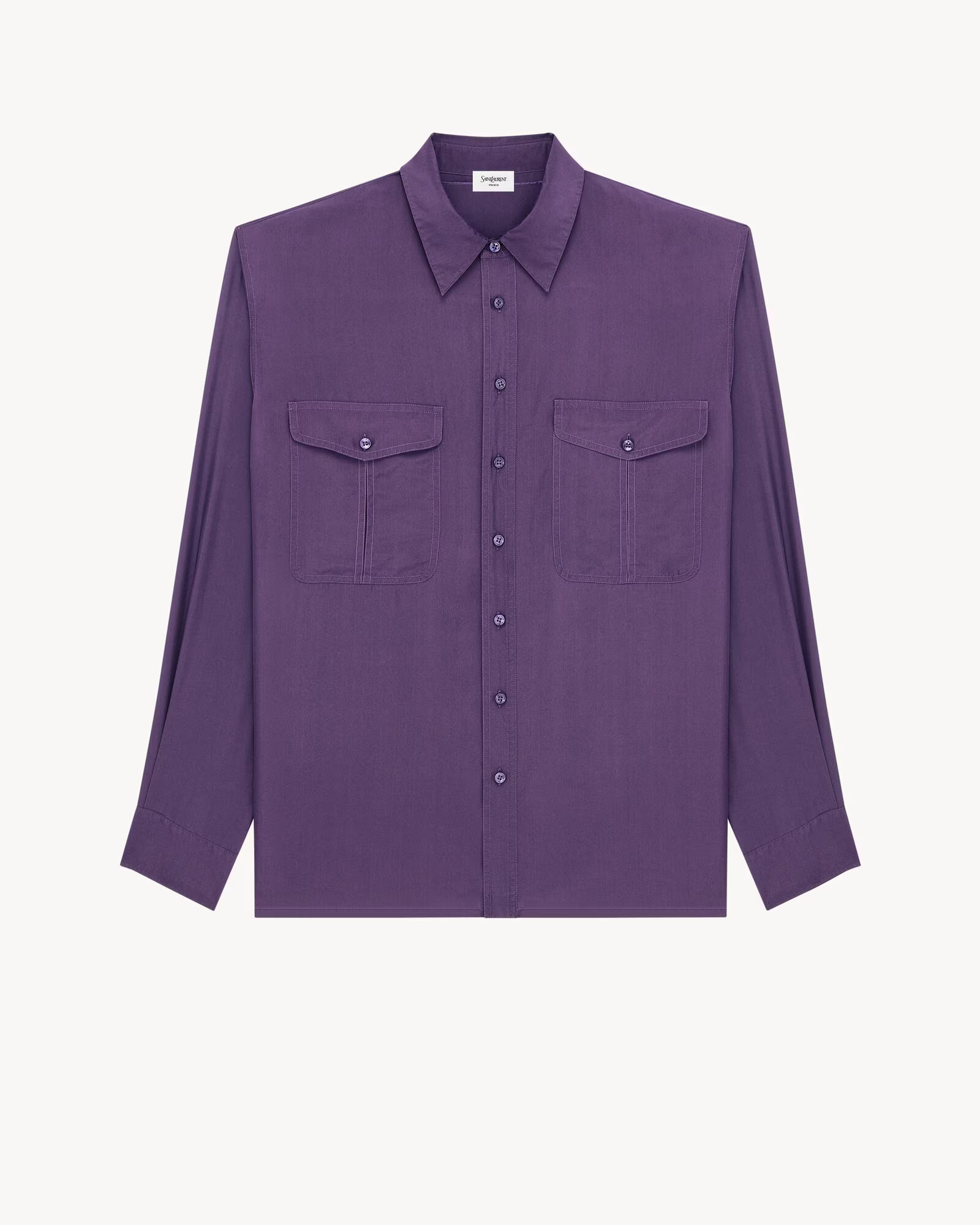 A purple YSL silk shirt