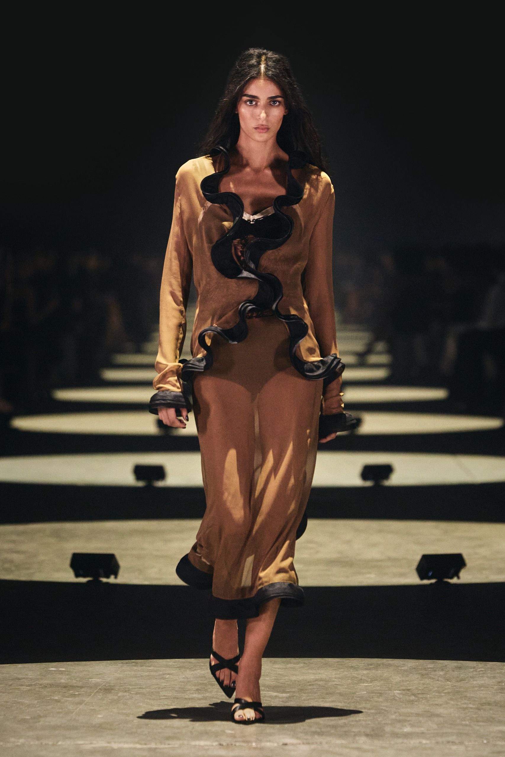 Khaite S/S 27 runway, romantic ruffles trend