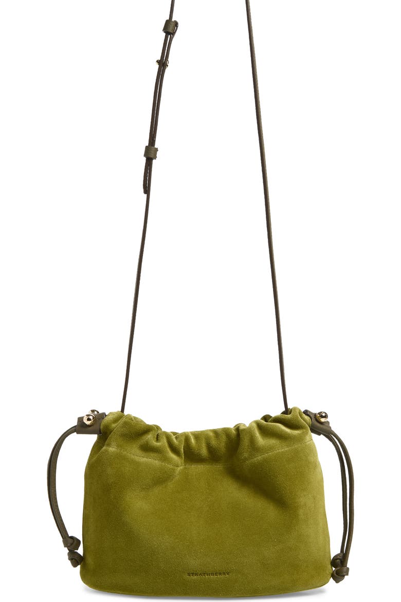 Drawstring Suede Crossbody Bag