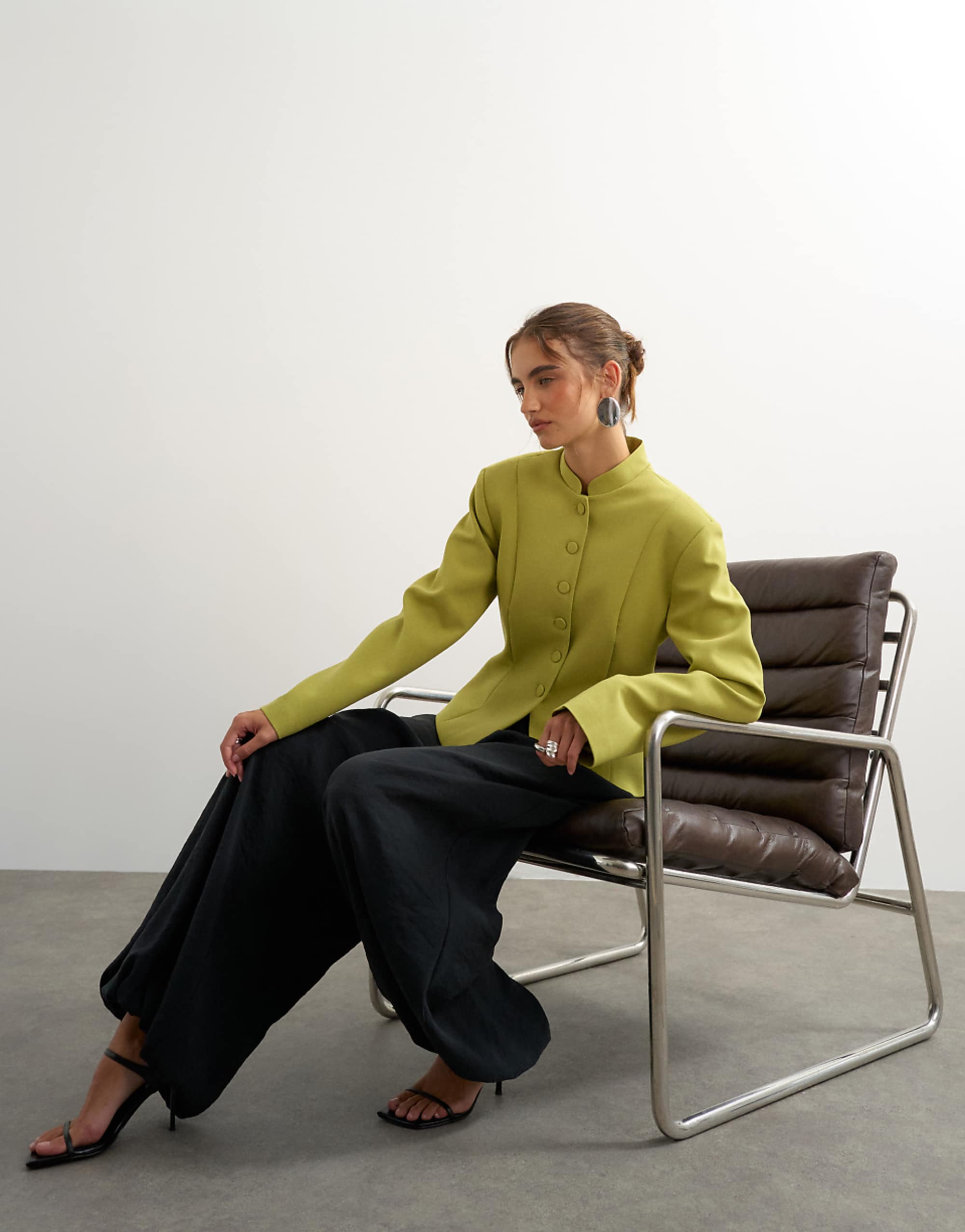 Topshop Co Ord Drummer Jacket in Olive