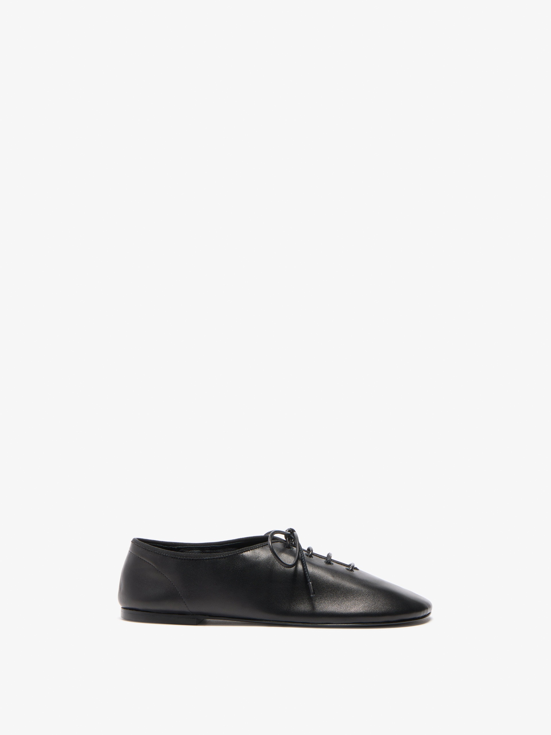 Proenza Schouler Glove Lace Up Flats in Nappa - Black | Proenza Schouler Official Site