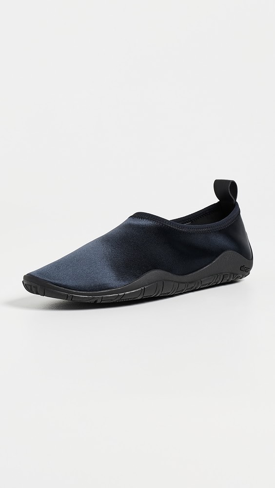 Elbe Satin Slip on Flats - Ink