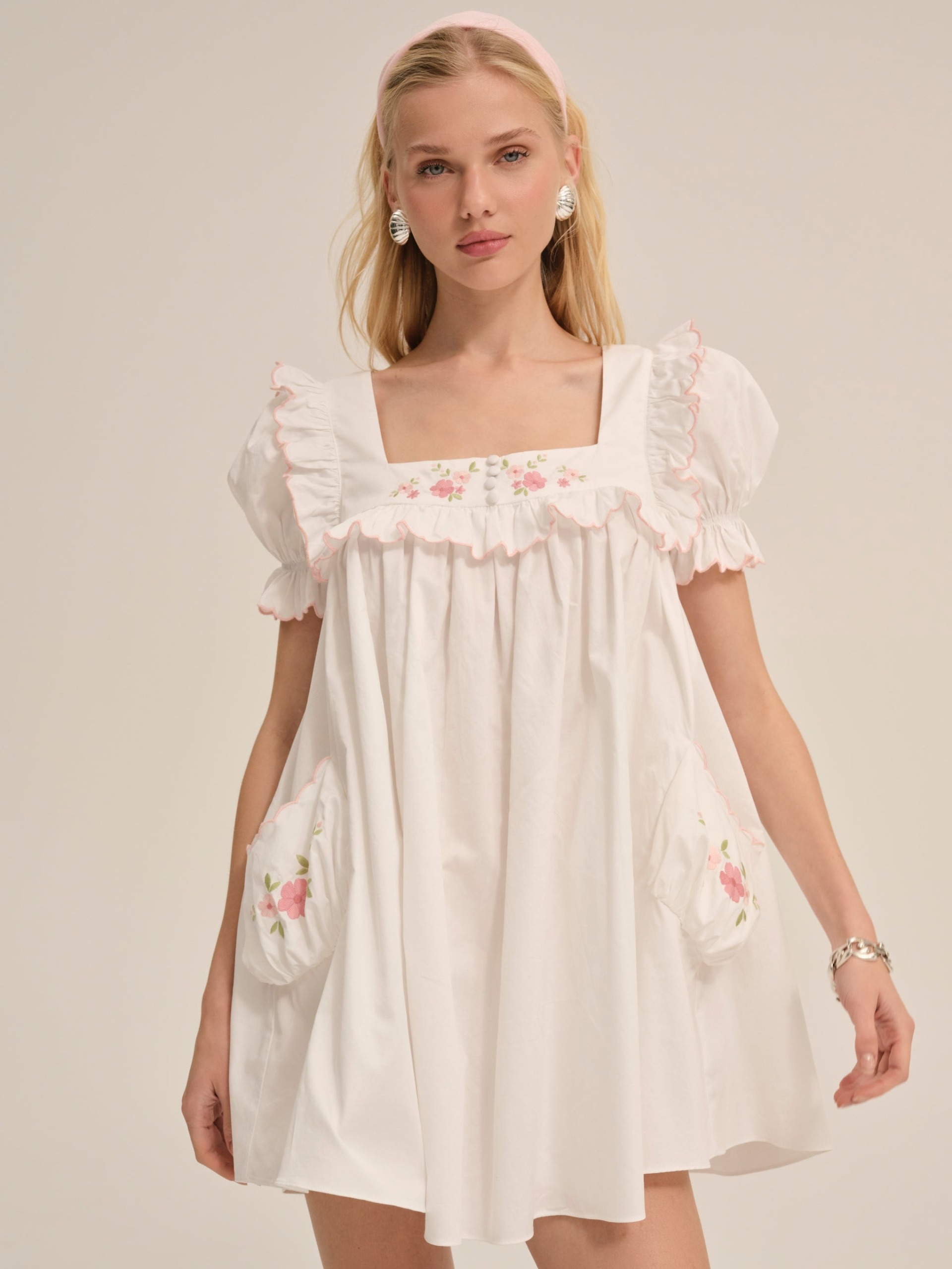 Tea Time Babydoll Dress &mdash; White