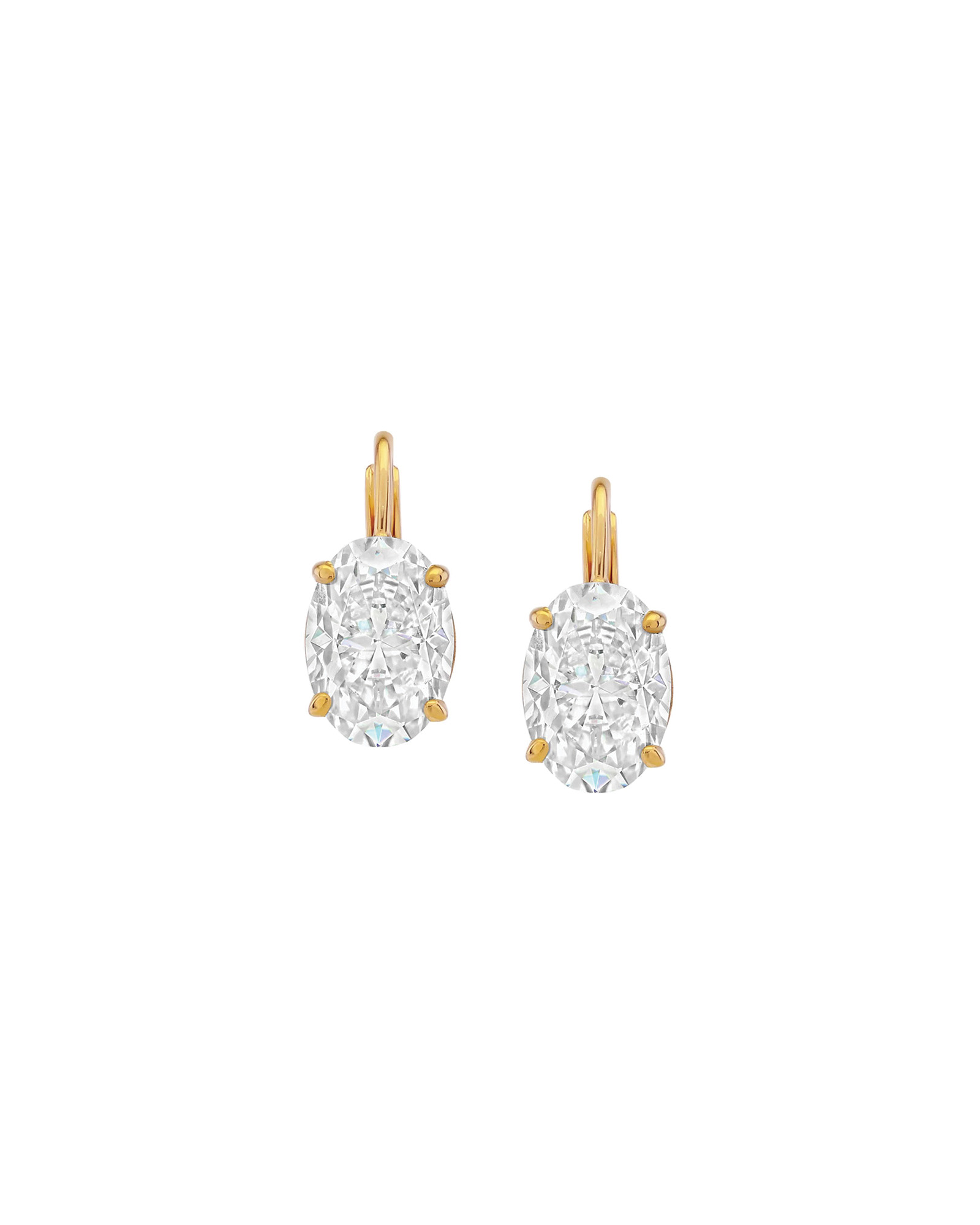 Marie Oval-Cut Earrings in Moissanite, 18k Gold Vermeil