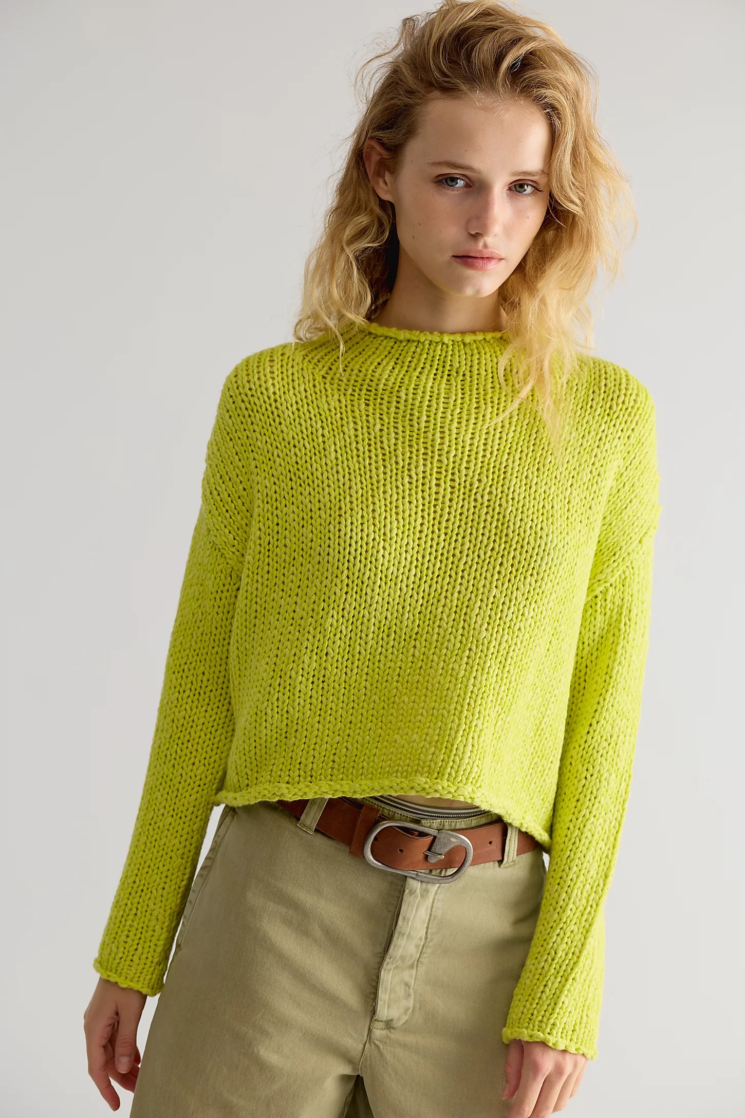 Free People, Opal Rollneck Knit Sweater in Firefly