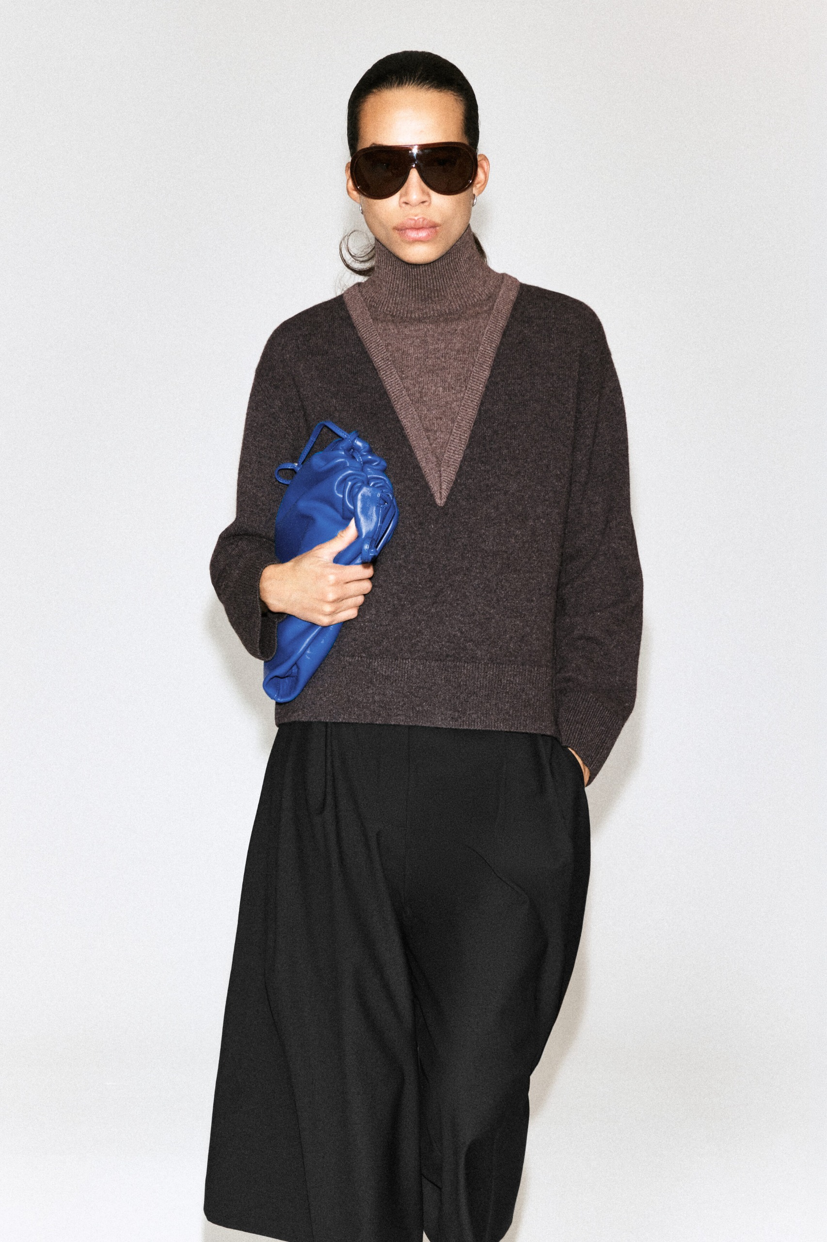 Layered Funnel-Neck Merino Wool Jumper