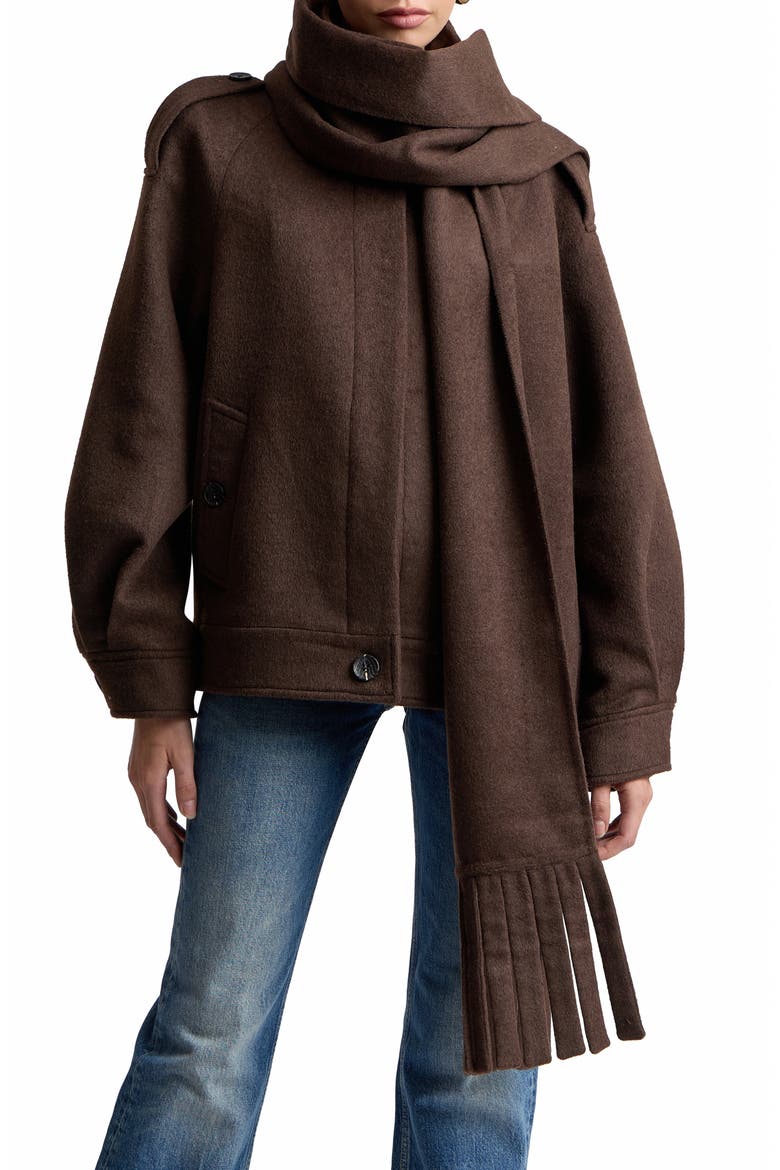 Oversized Coat With Detachable Scarf