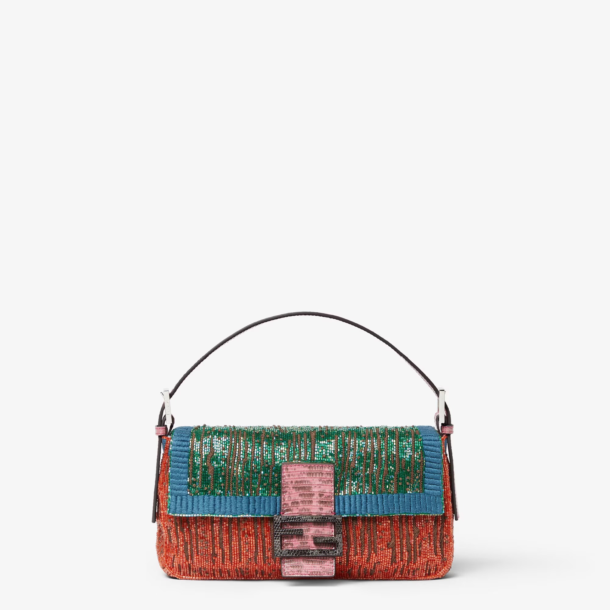 Fendi, Baguette 26424 Multicolor Re Edition Bag with Multicolor Embroidery