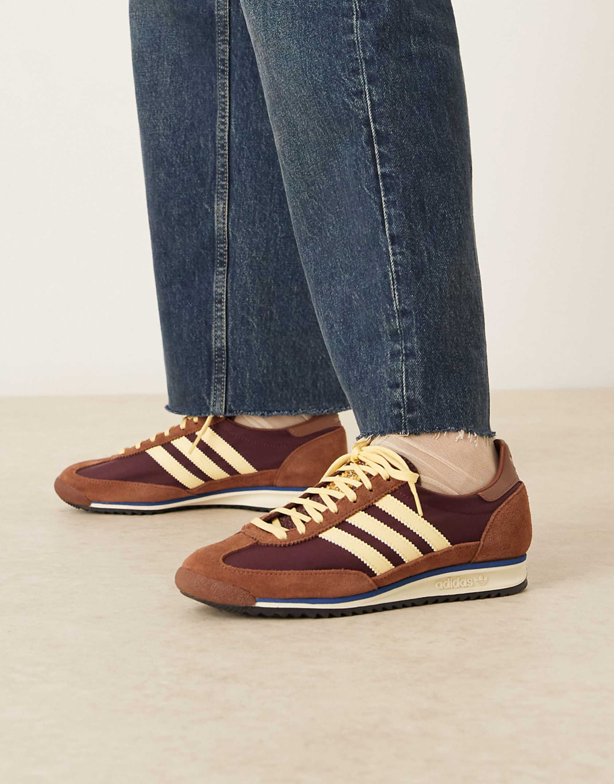 Adidas Originals Sl 72 Og Trainers in Brown and Yellow