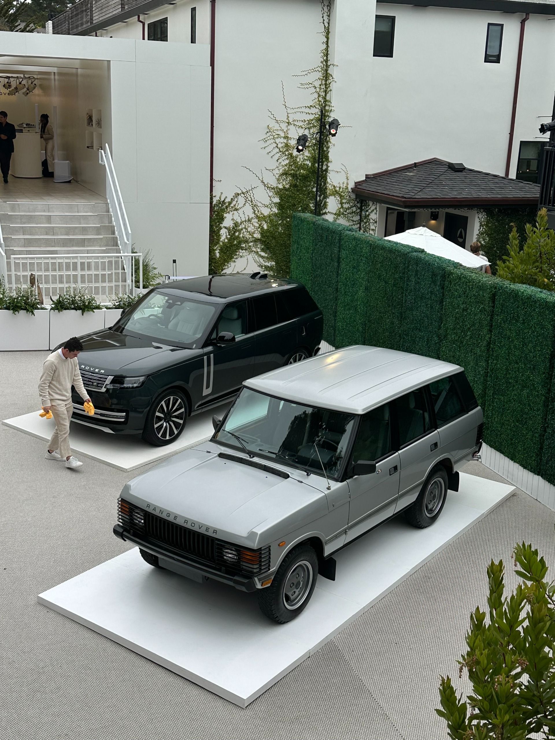 Cars at Range Rover House during Monterey Car Week.