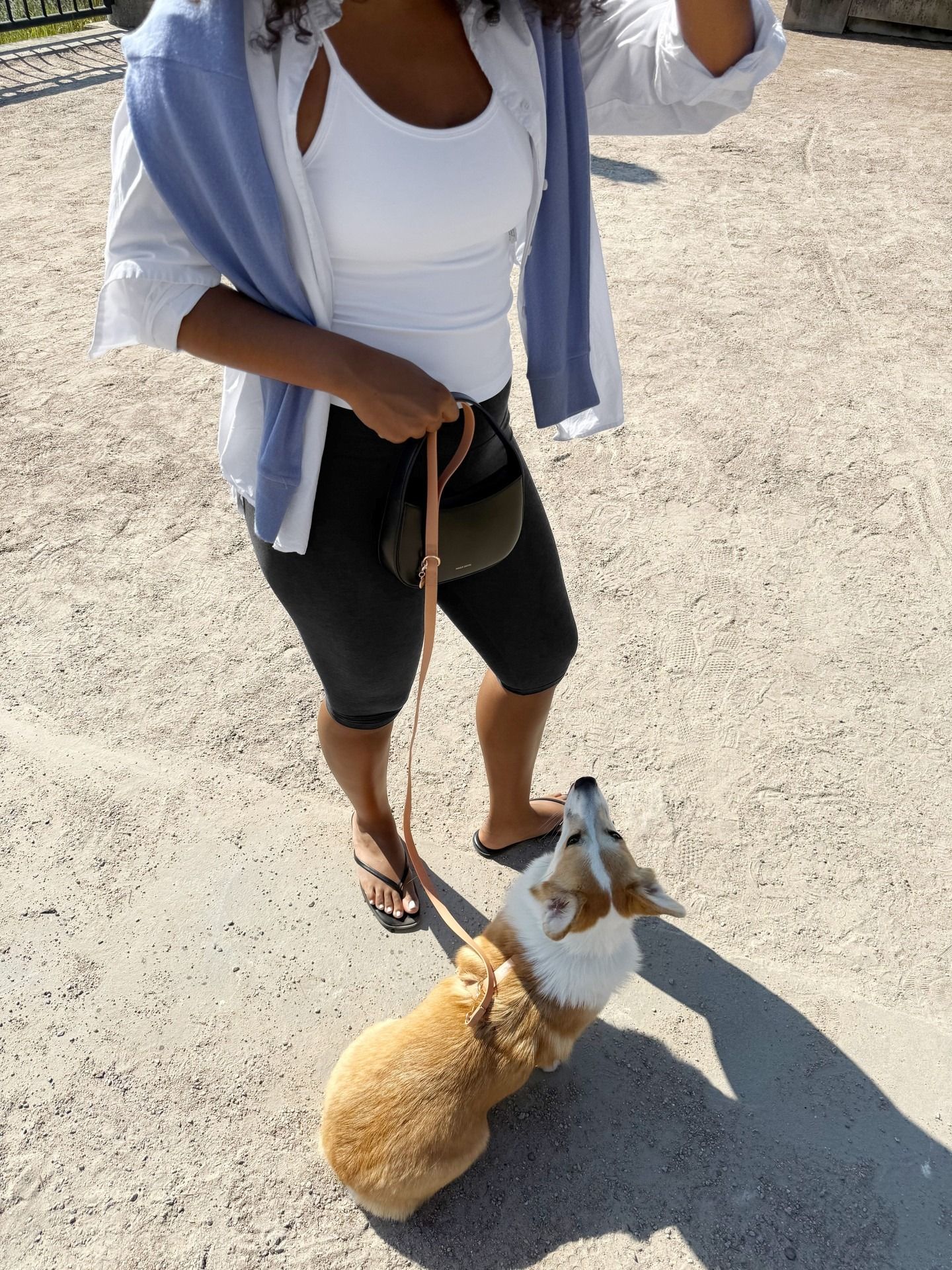 Woman wearing a matching workout set.